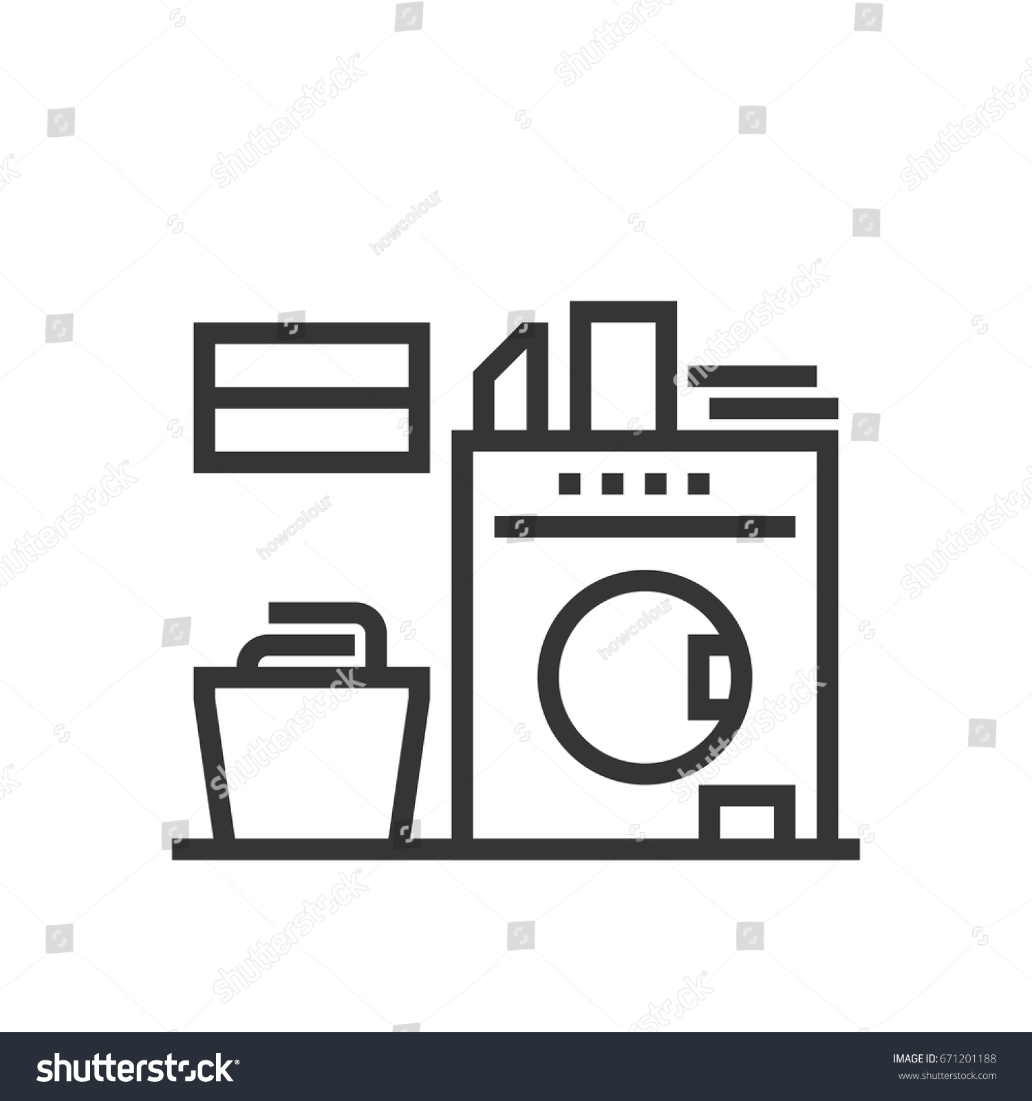 SVG of Washing machine icon, part of the square icons, real estate icon set. The illustration is a vector, editable stroke, thirty-two by thirty-two matrix grid, pixel perfect file. svg