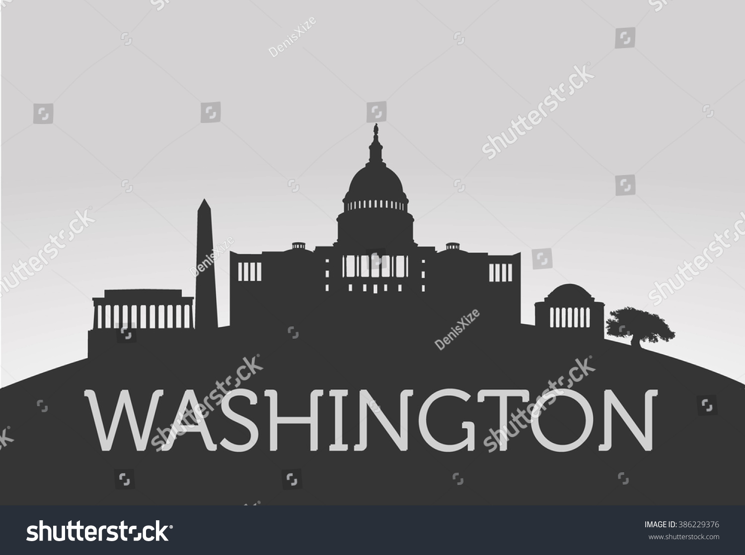 Washington Stock Vector 386229376 : Shutterstock