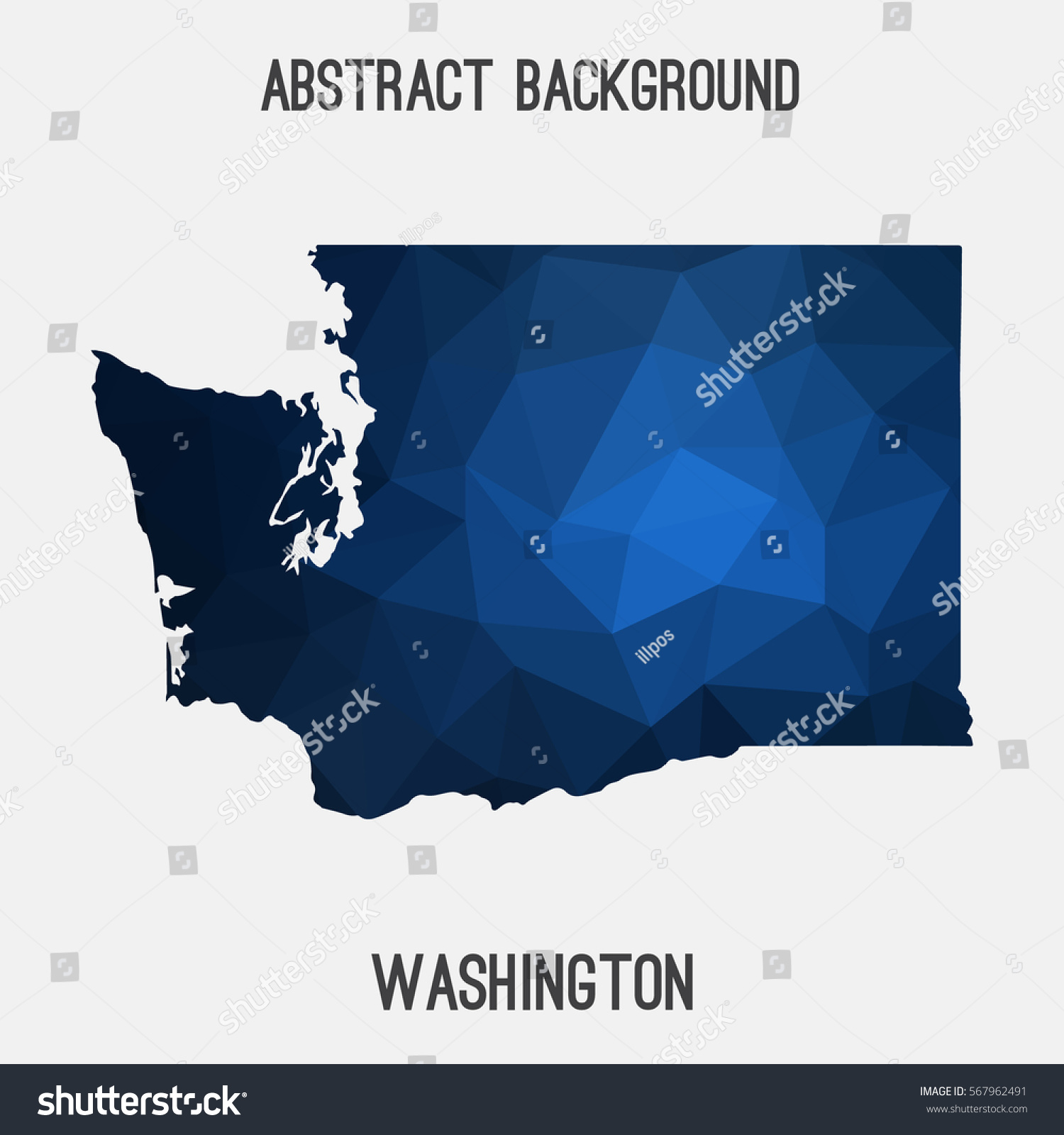 SVG of Washington map in geometric polygonal,mosaic style.Abstract tessellation,modern design background. Vector illustration svg