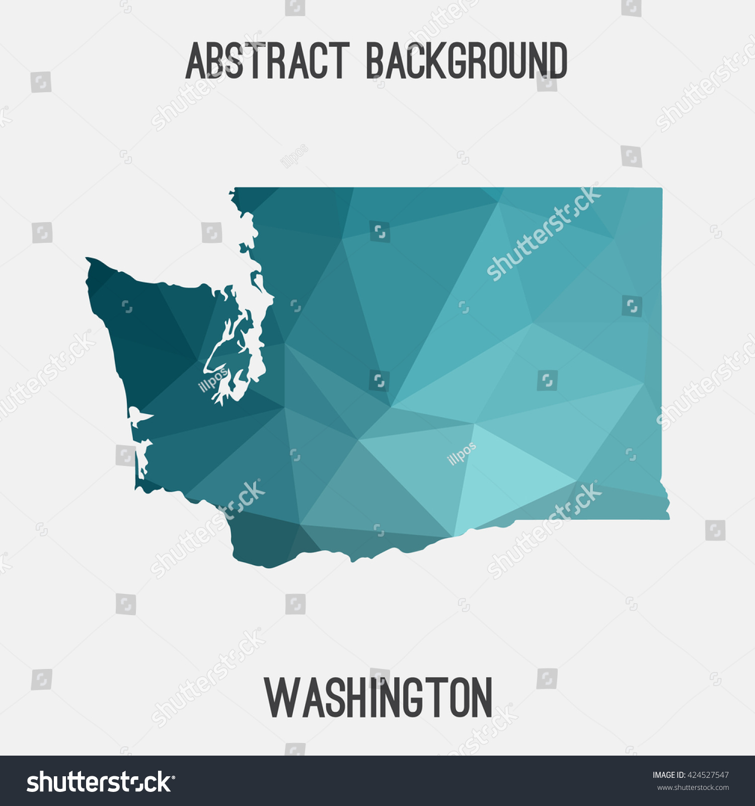 SVG of Washington map in geometric polygonal style.Abstract tessellation,modern design background. Vector illustration EPS8 svg