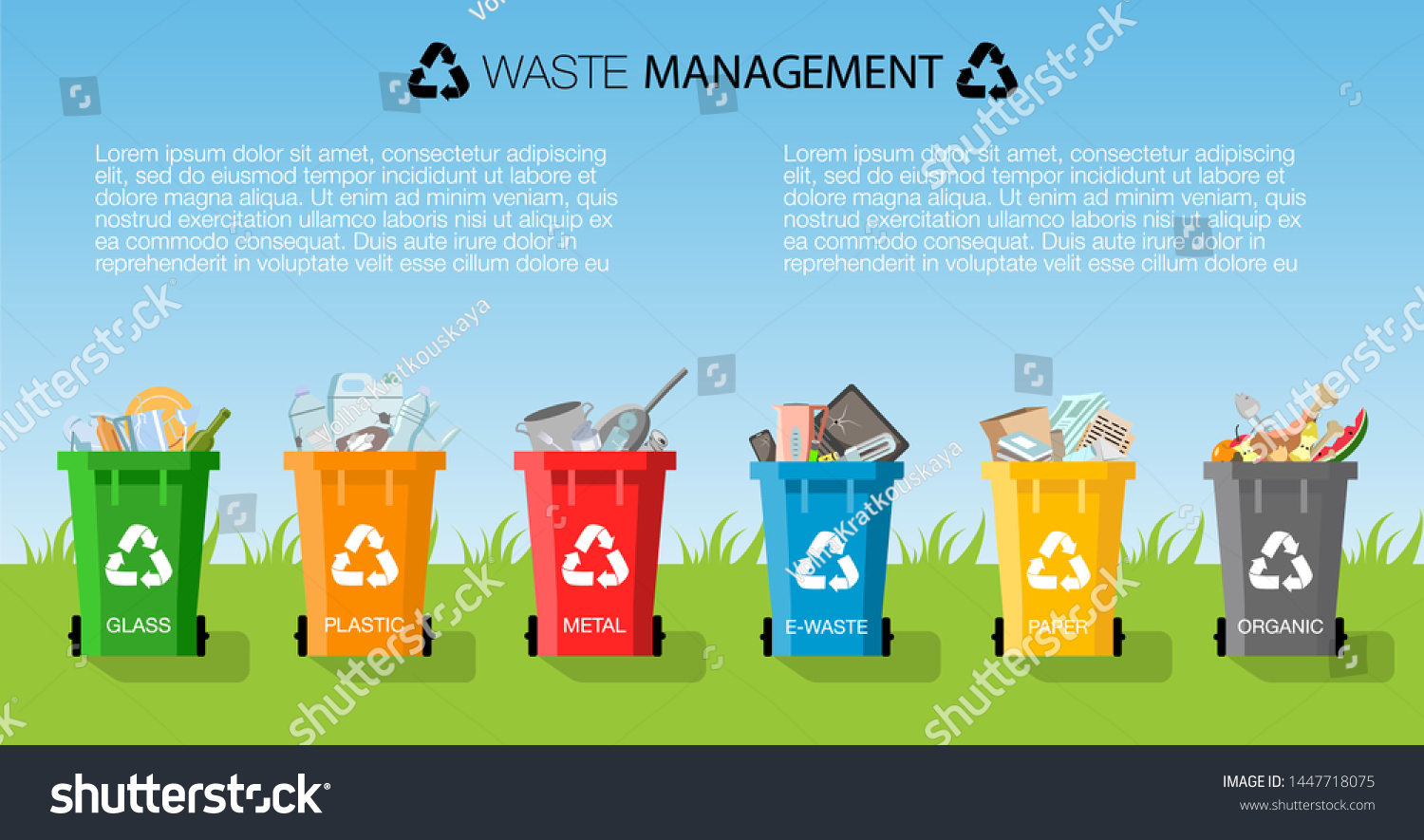 waste-management-concept-place-tex-types-stock-vector-royalty-free