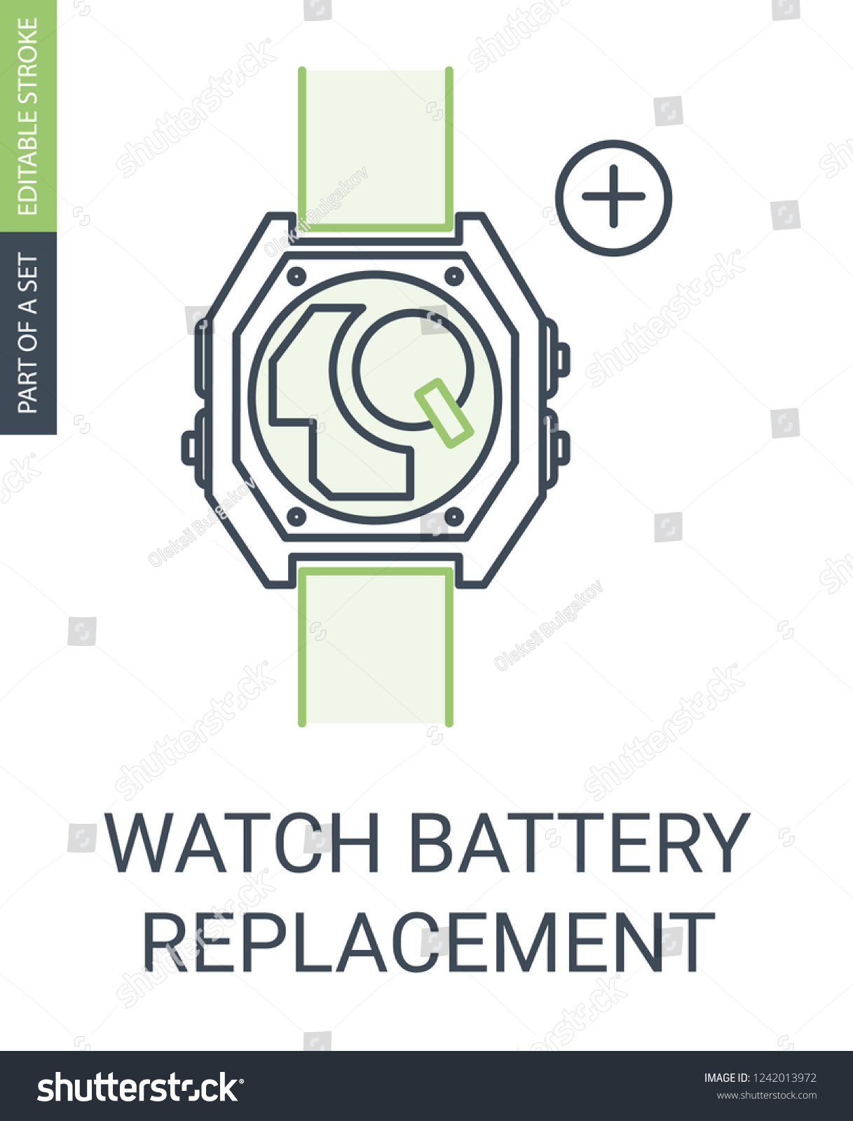 Watch Battery Replacement Icon Stock Vector (Royalty Free) 1242013972