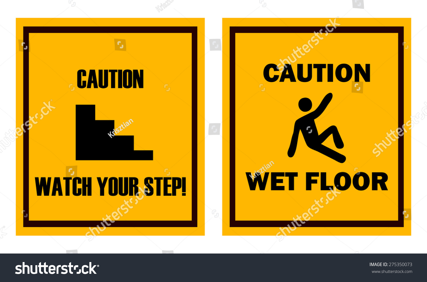 Watch Your Step Wet Floor Industrial Stock Vector (Royalty Free ...