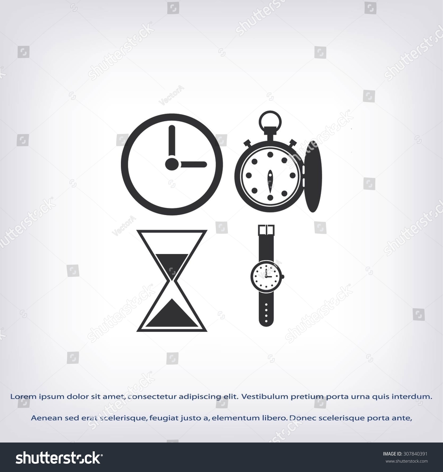Watches Icons Stock Vector Royalty Free 307840391 Shutterstock 1965
