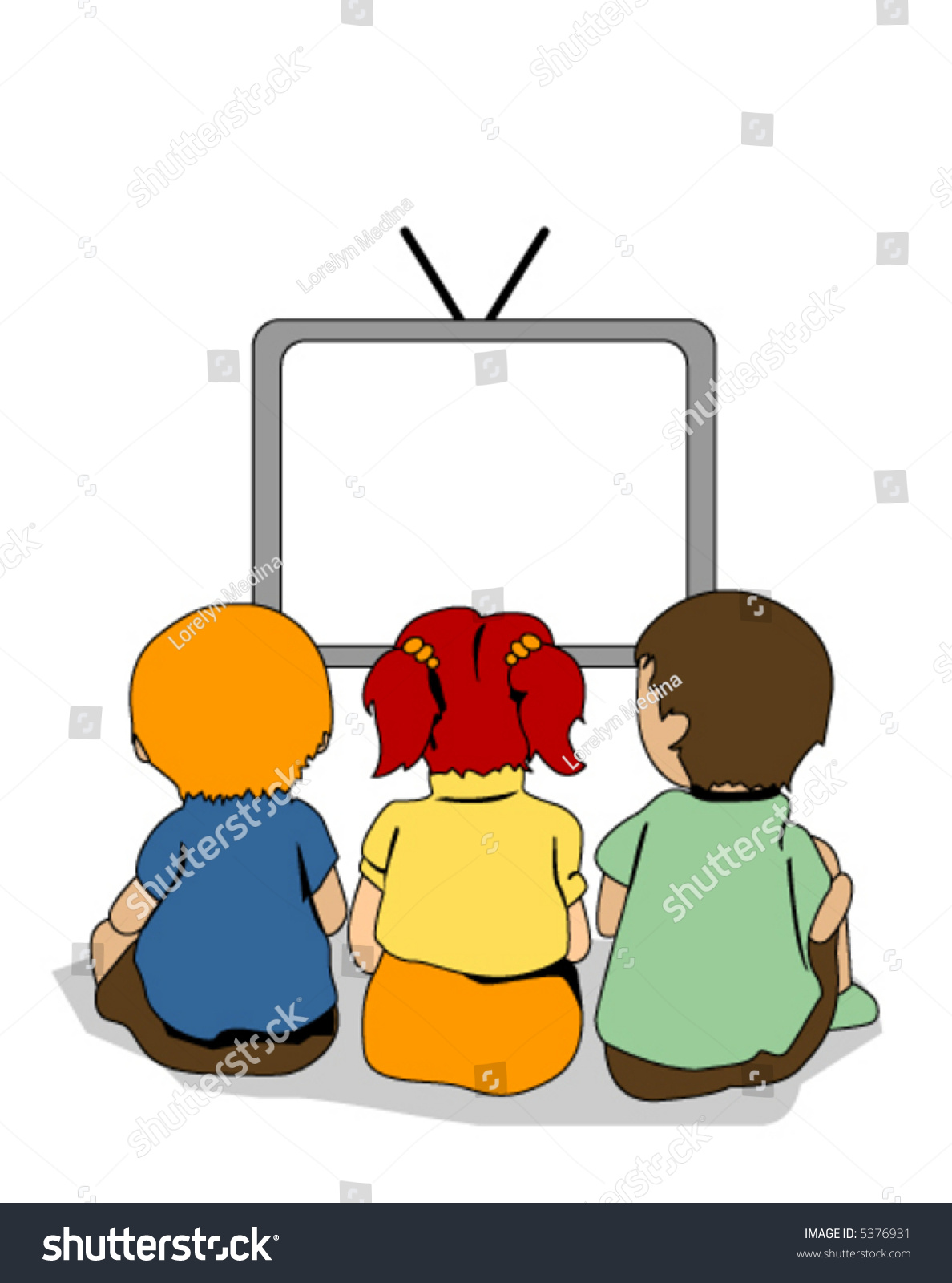 Watching Tv Vector Stock Vector 5376931 - Shutterstock