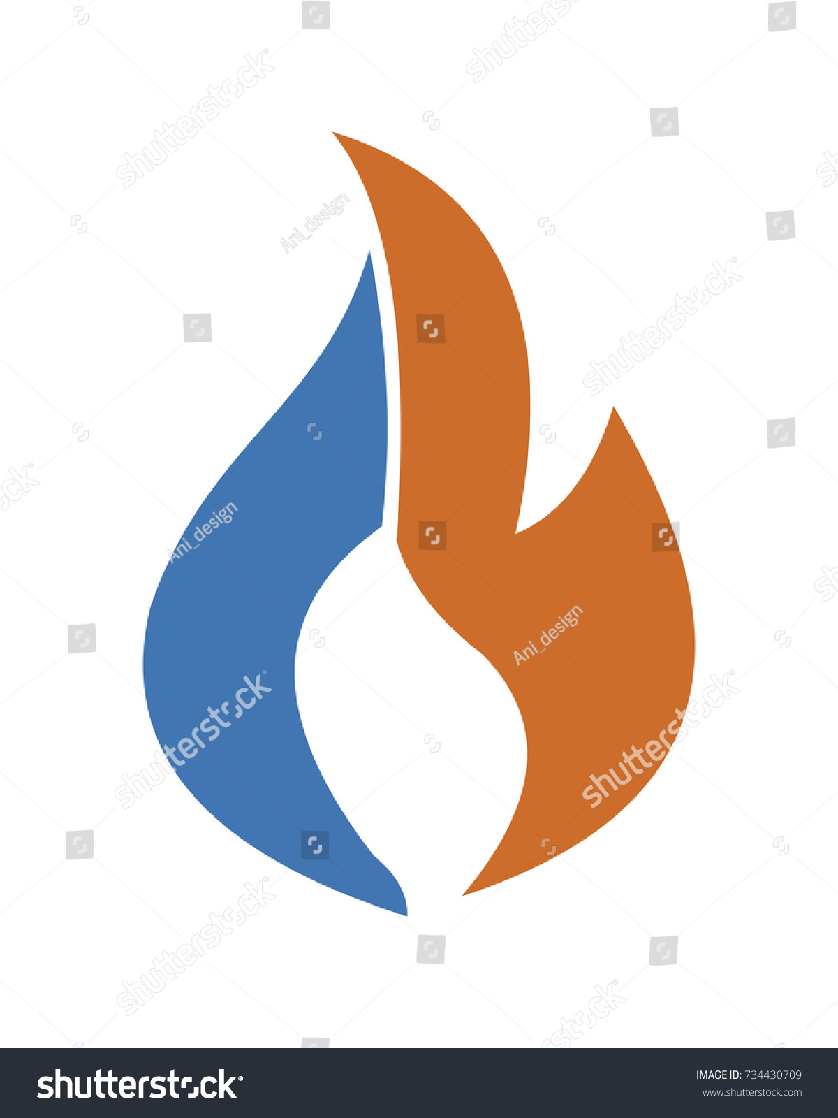 Water Fire Logo Template Stock Vector (Royalty Free) 734430709