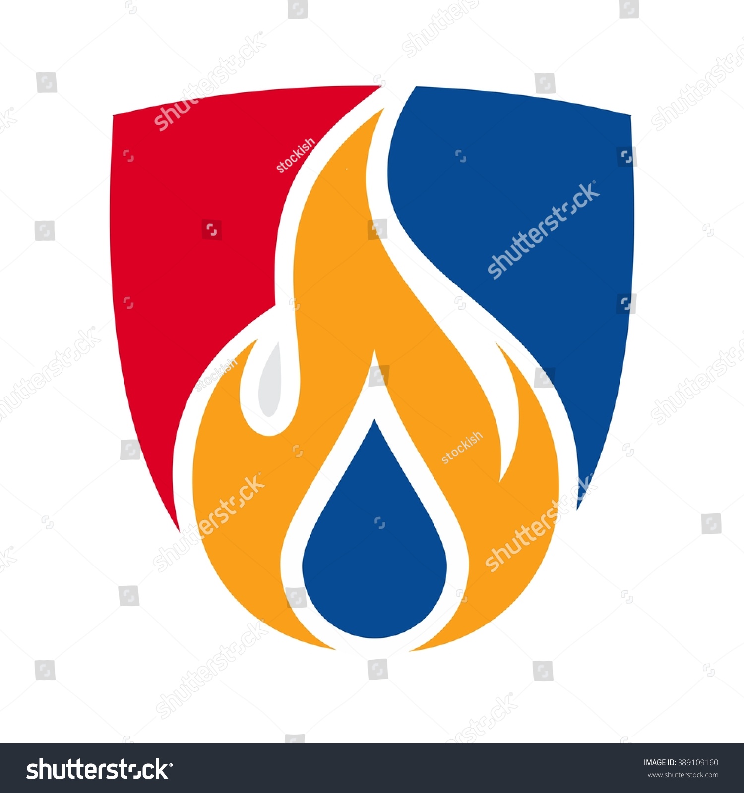 Water Fire Logo Vector Stock Vector 389109160 - Shutterstock