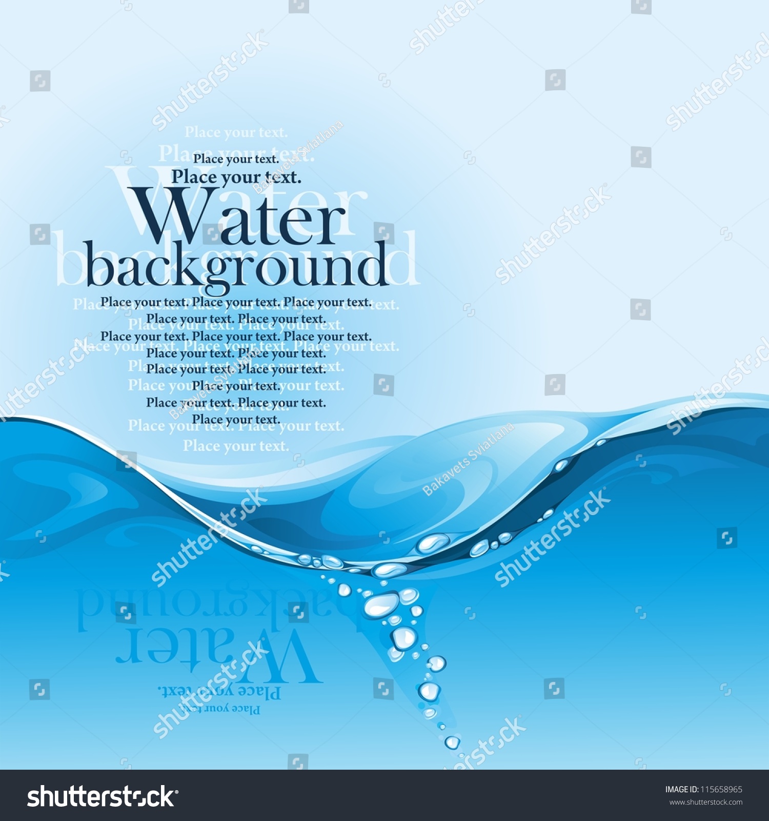 Water Background Vector Illustration Stock Vector (Royalty Free ...