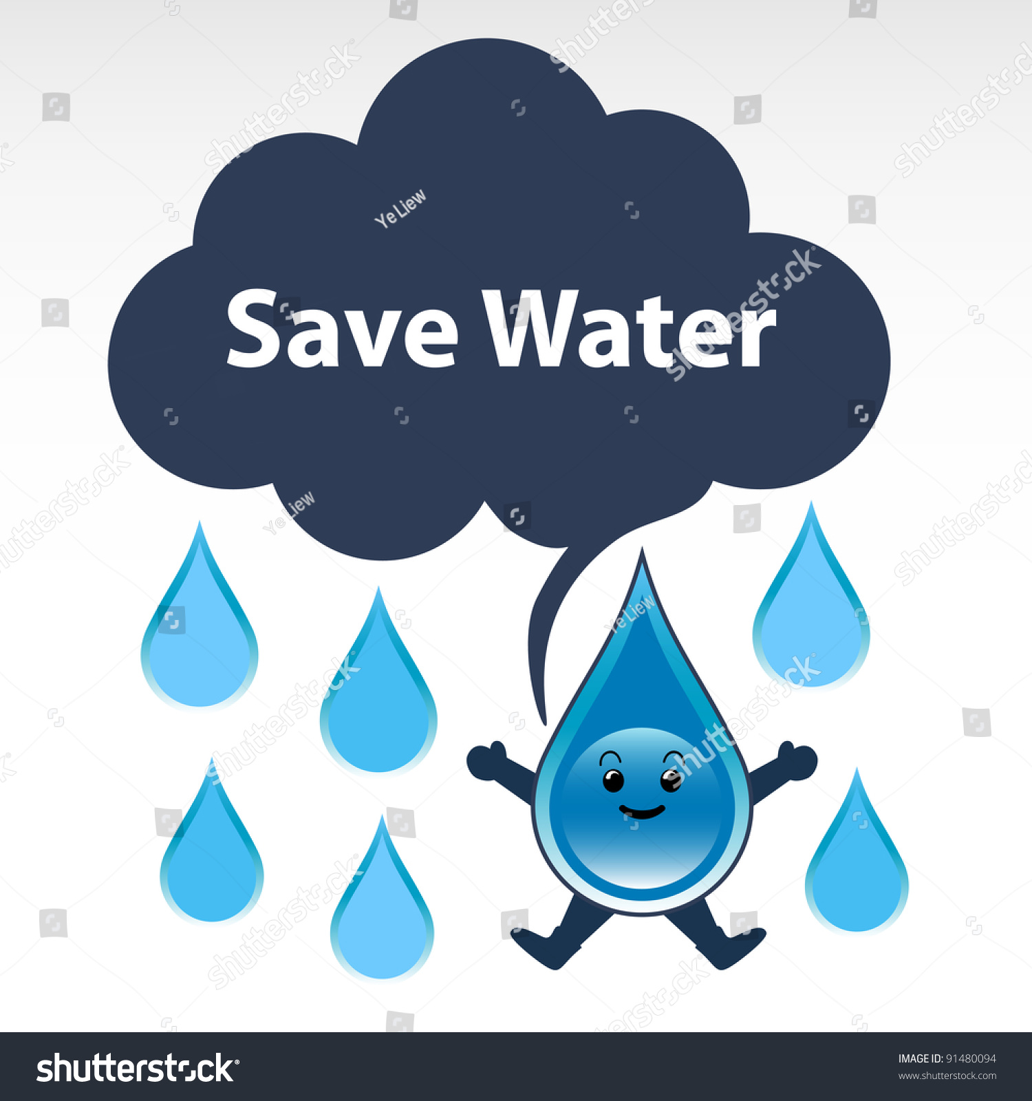 Water Conservation Concept. A Droplet Of Water Saying 