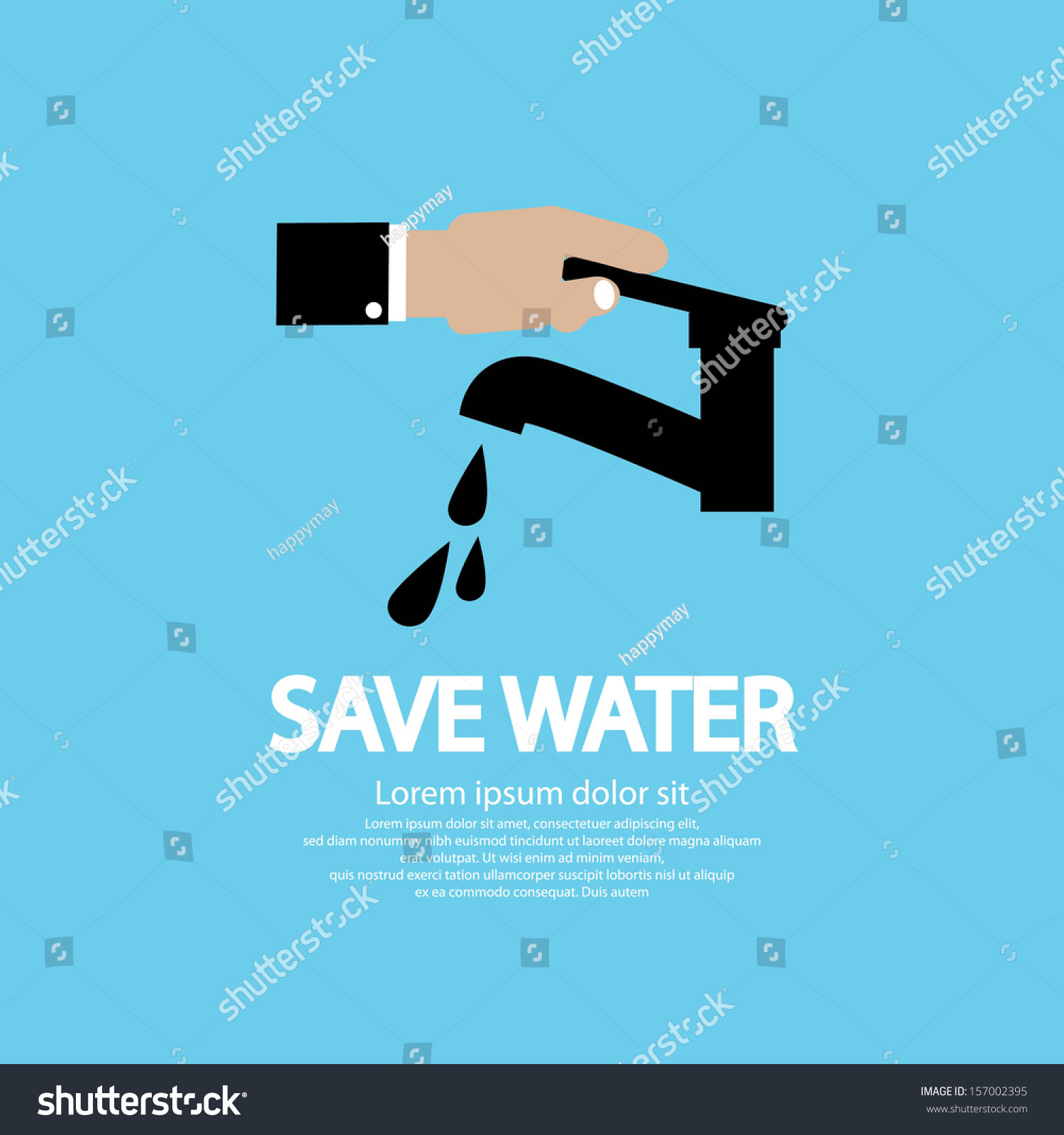 Water Conservation Illustration Conceptual Vector Eps10 Stock Vector ...