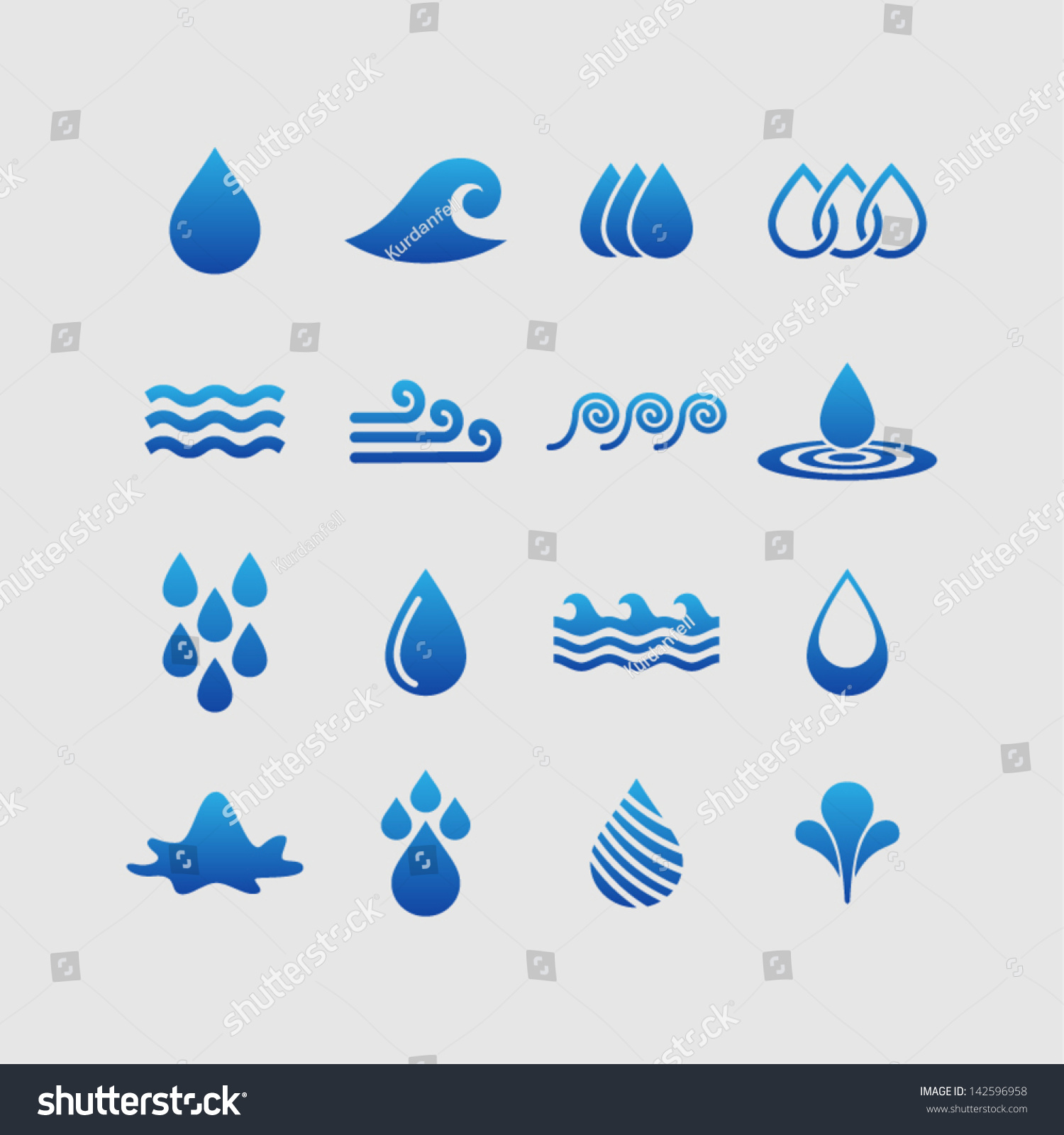 Water Design Elements Stock Vector (Royalty Free) 142596958 - Shutterstock