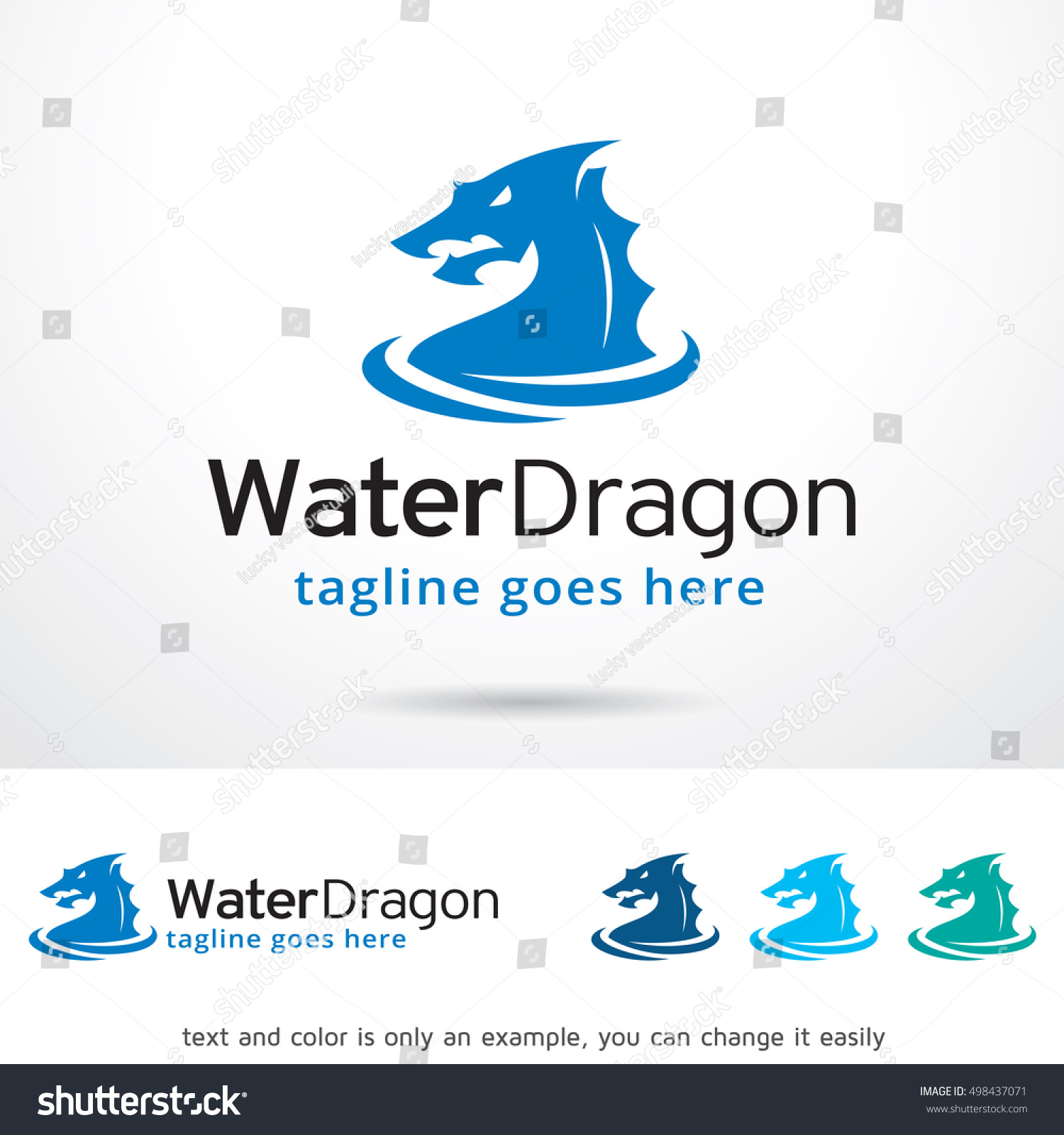 Water Dragon Logo Template Design Vector Vector có sẵn (miễn phí bản