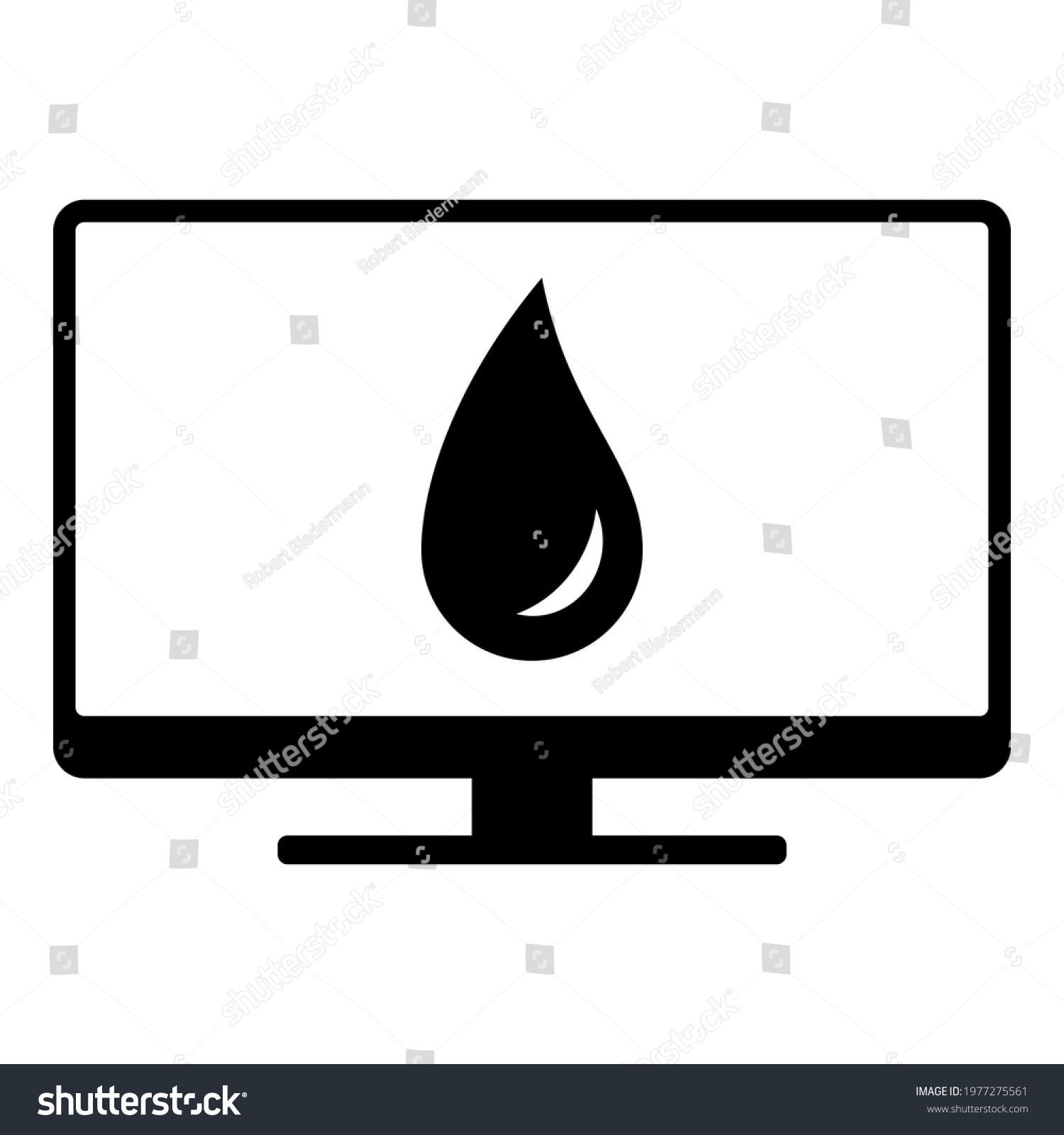 Water Drop Screen On White Background Stock Vector (Royalty Free ...