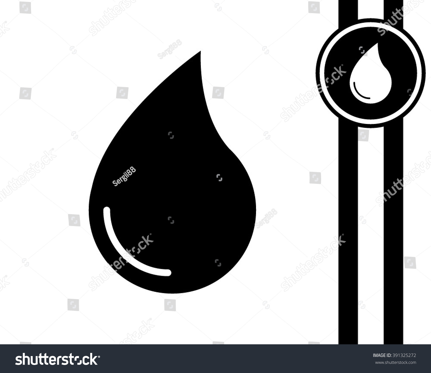 Water Drop Black White Vector Icon Stock Vector (Royalty Free ...