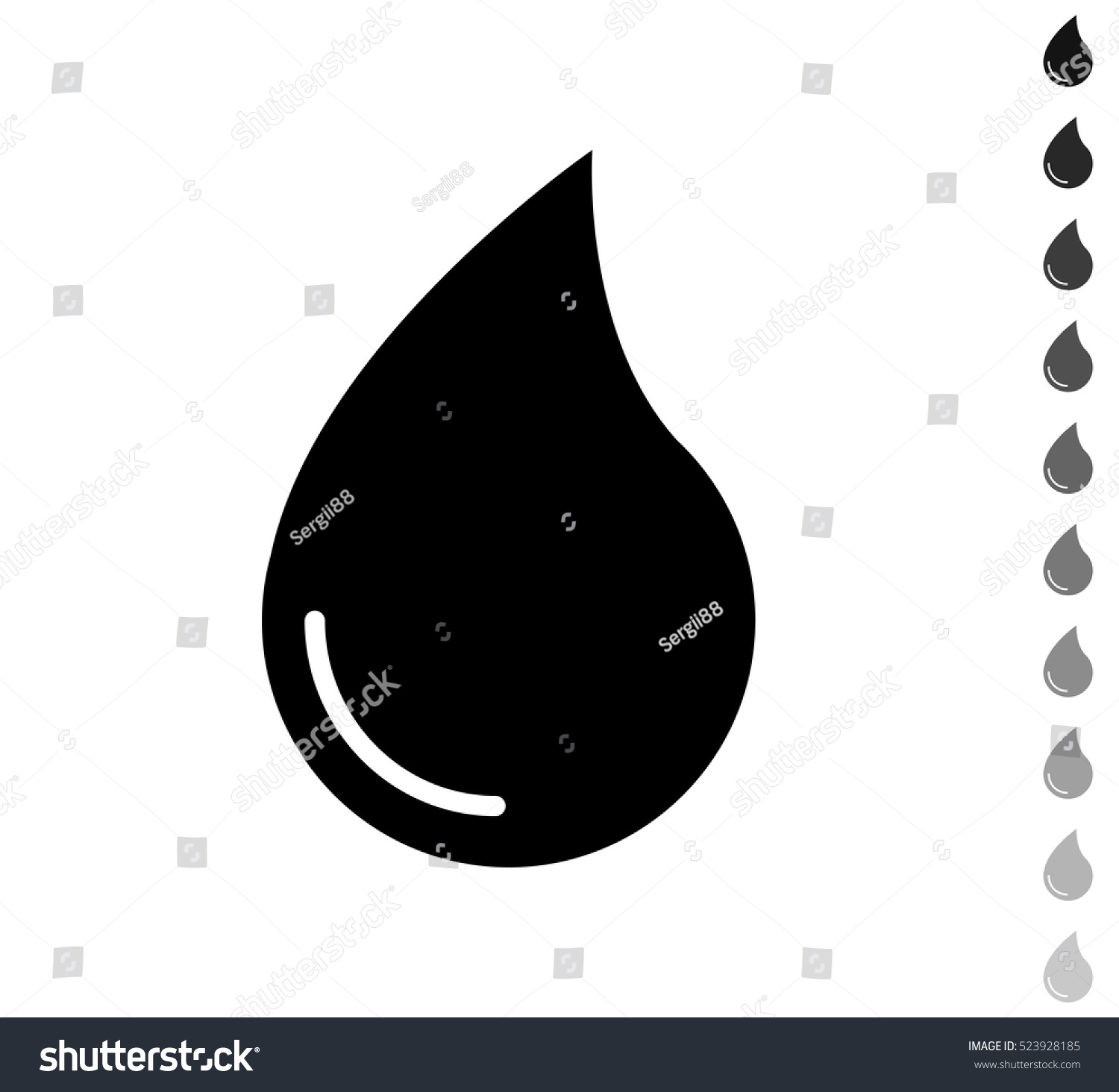 Water Drop Black Vector Icon Ten Stock Vector 523928185 - Shutterstock