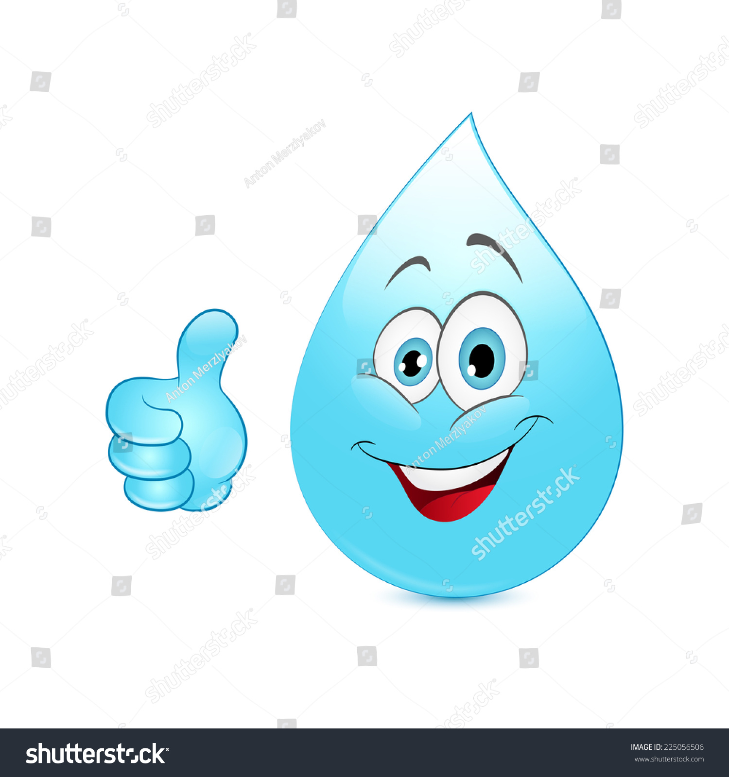 Water Drop Cartoon On A White Background. Stock Vector Illustration ...