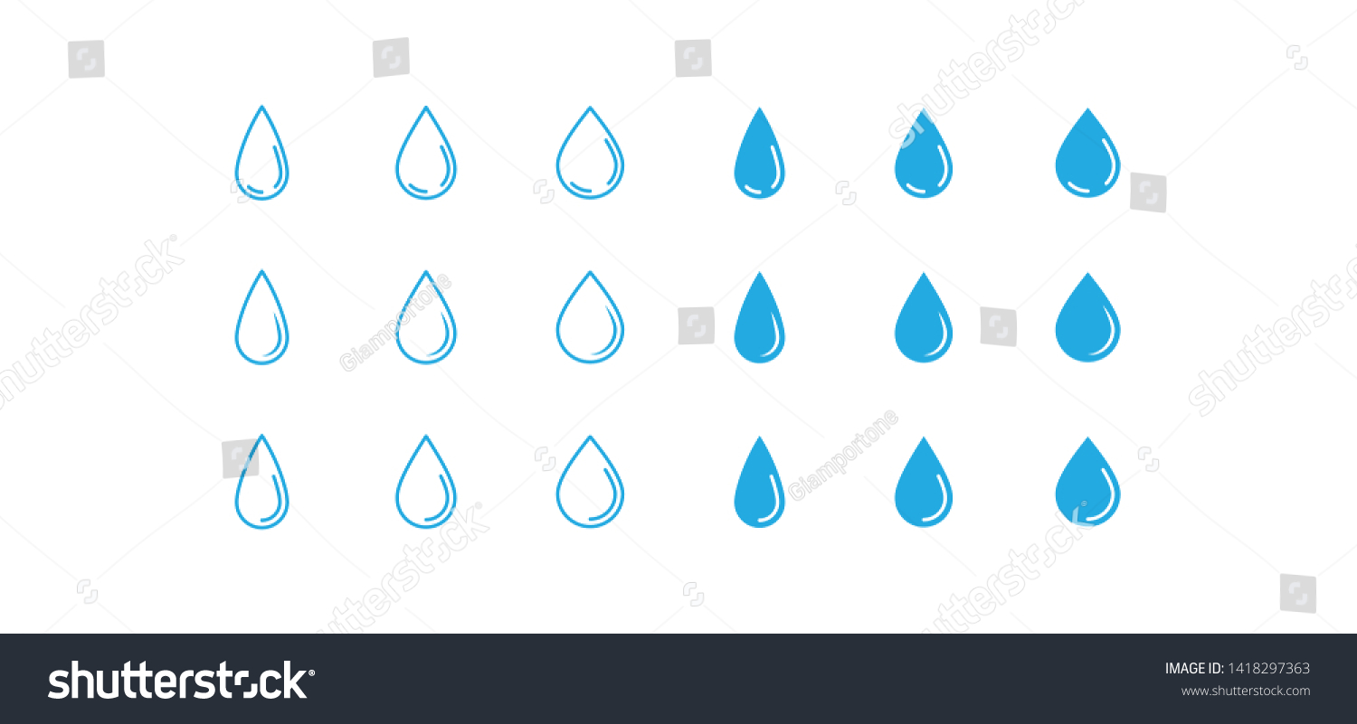 Water Drop Icon Set Waterdrop Symbols Stock Vector (royalty Free 