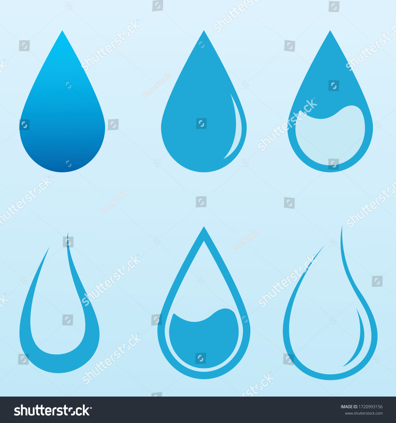 Water Drop Logo Icon Set Vector Stock Vector (royalty Free) 1720993156 