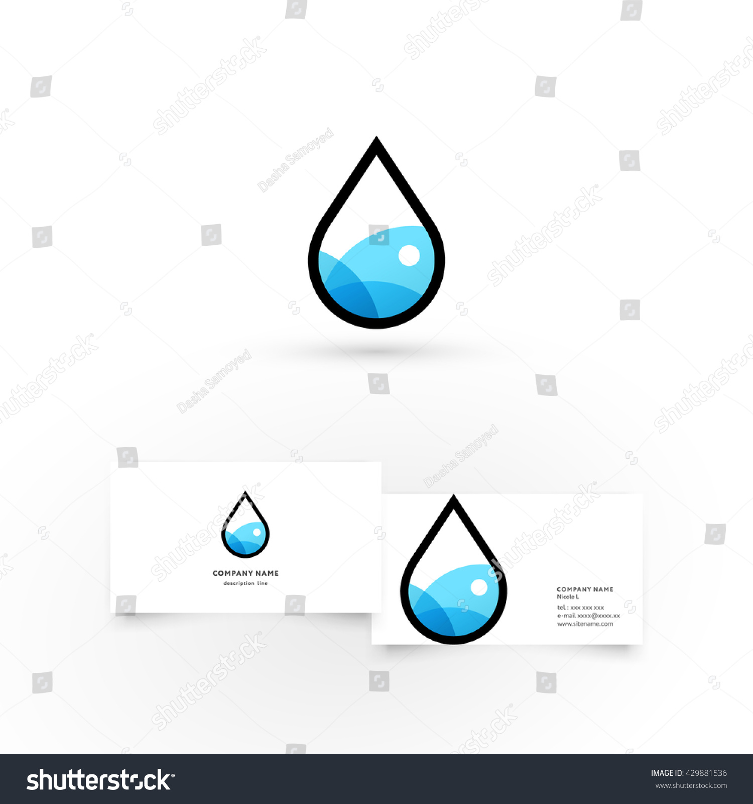 Water Dropmodern Icon Design Logo Element Stock Vector 429881536