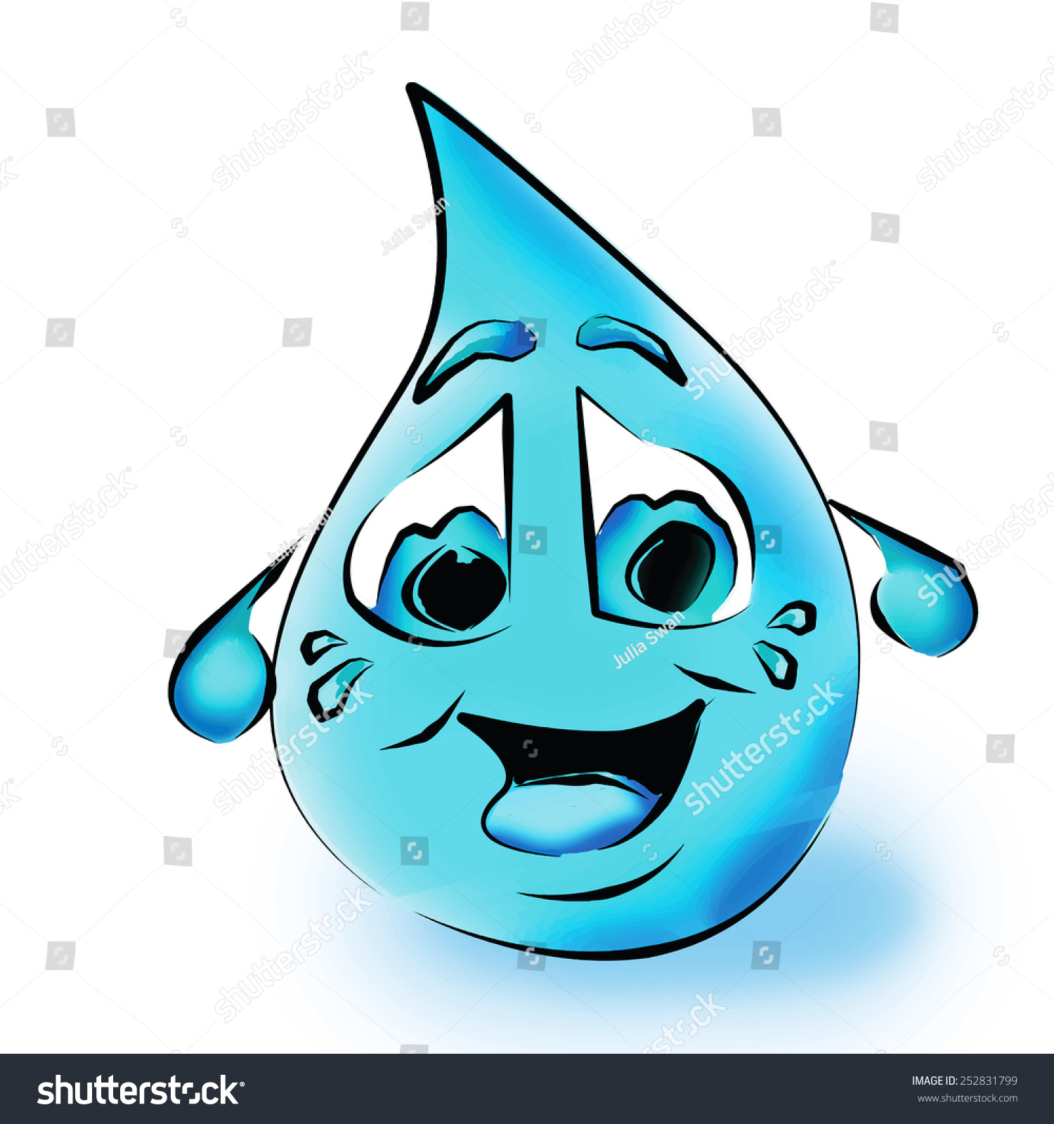 Water Dropvectorrain Tearscartoon Drawing Work Authorship Stock Vector Royalty Free