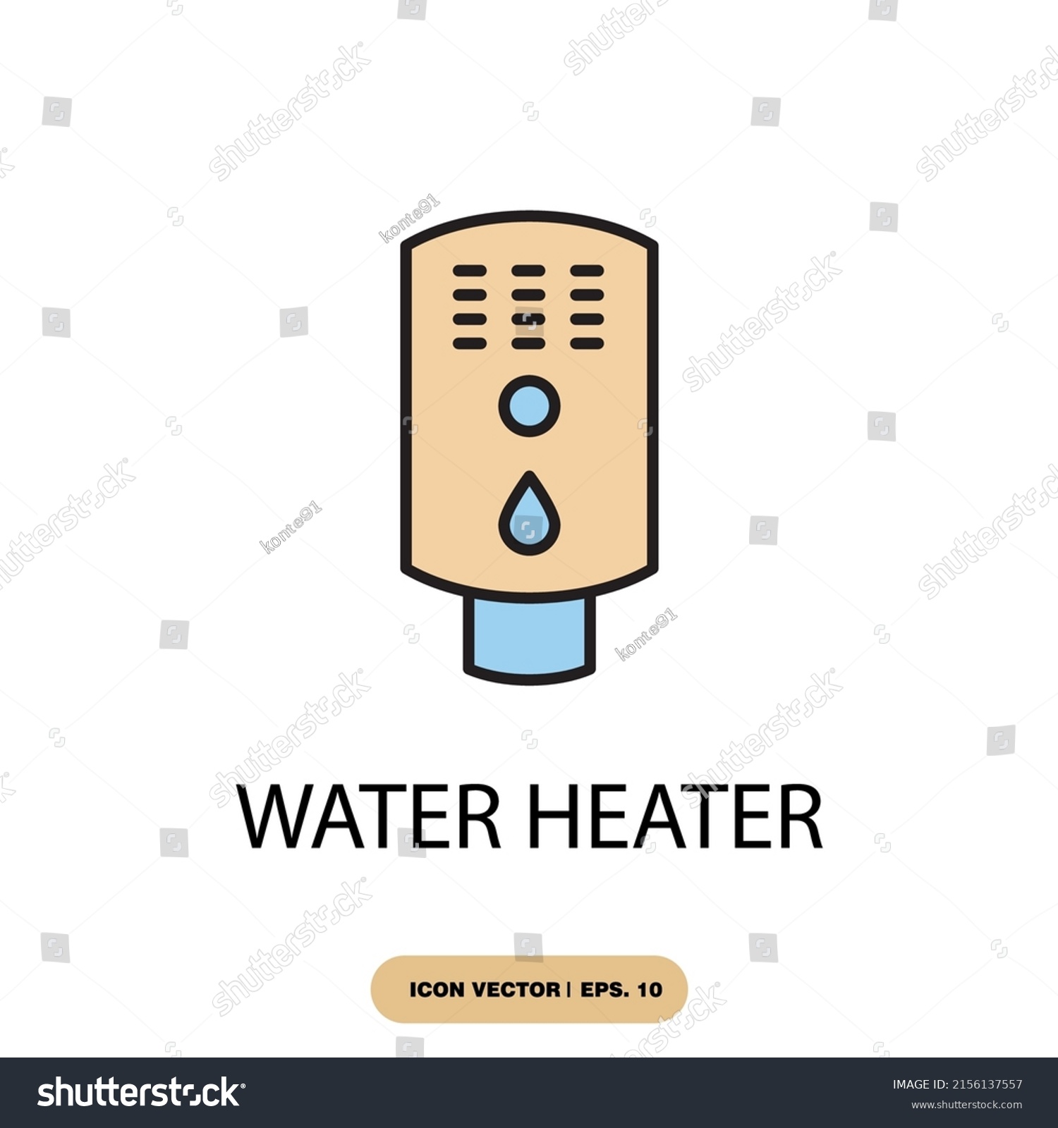 Water Heater Icons Symbol Vector Elements Stock Vector (royalty Free 