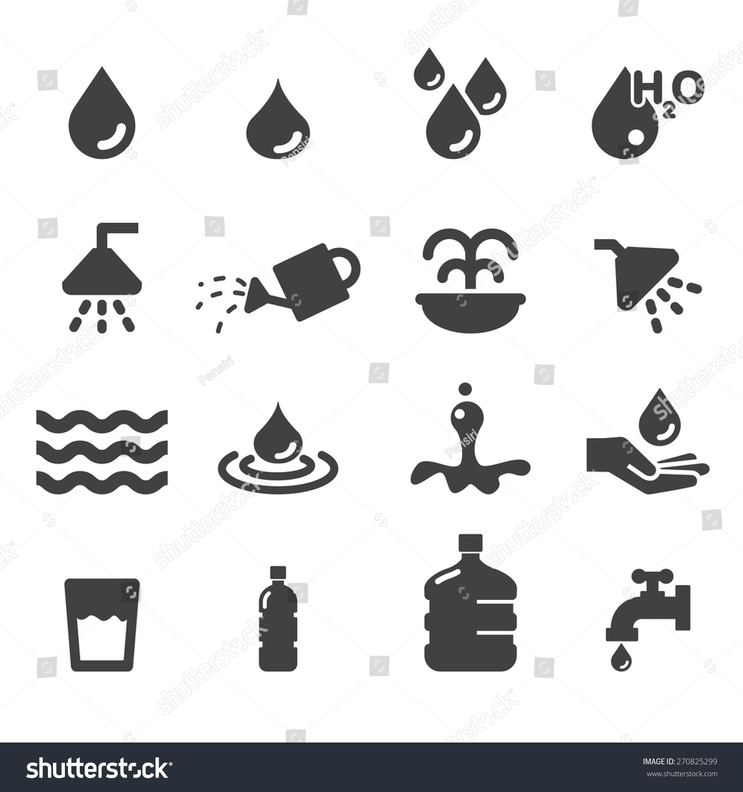 Water Icon Set Stock Vector 270825299 : Shutterstock