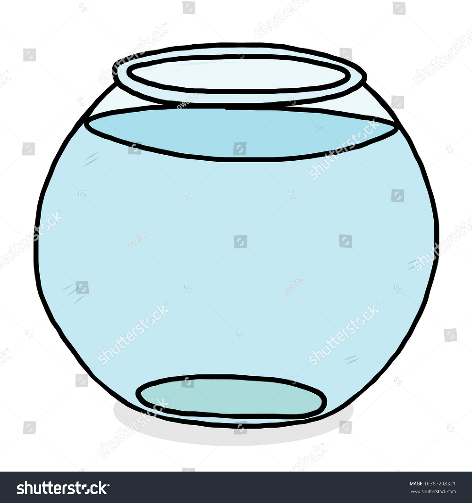 Water Glass Bowl Cartoon Vector Illustration Stock Vector 367298321 ...