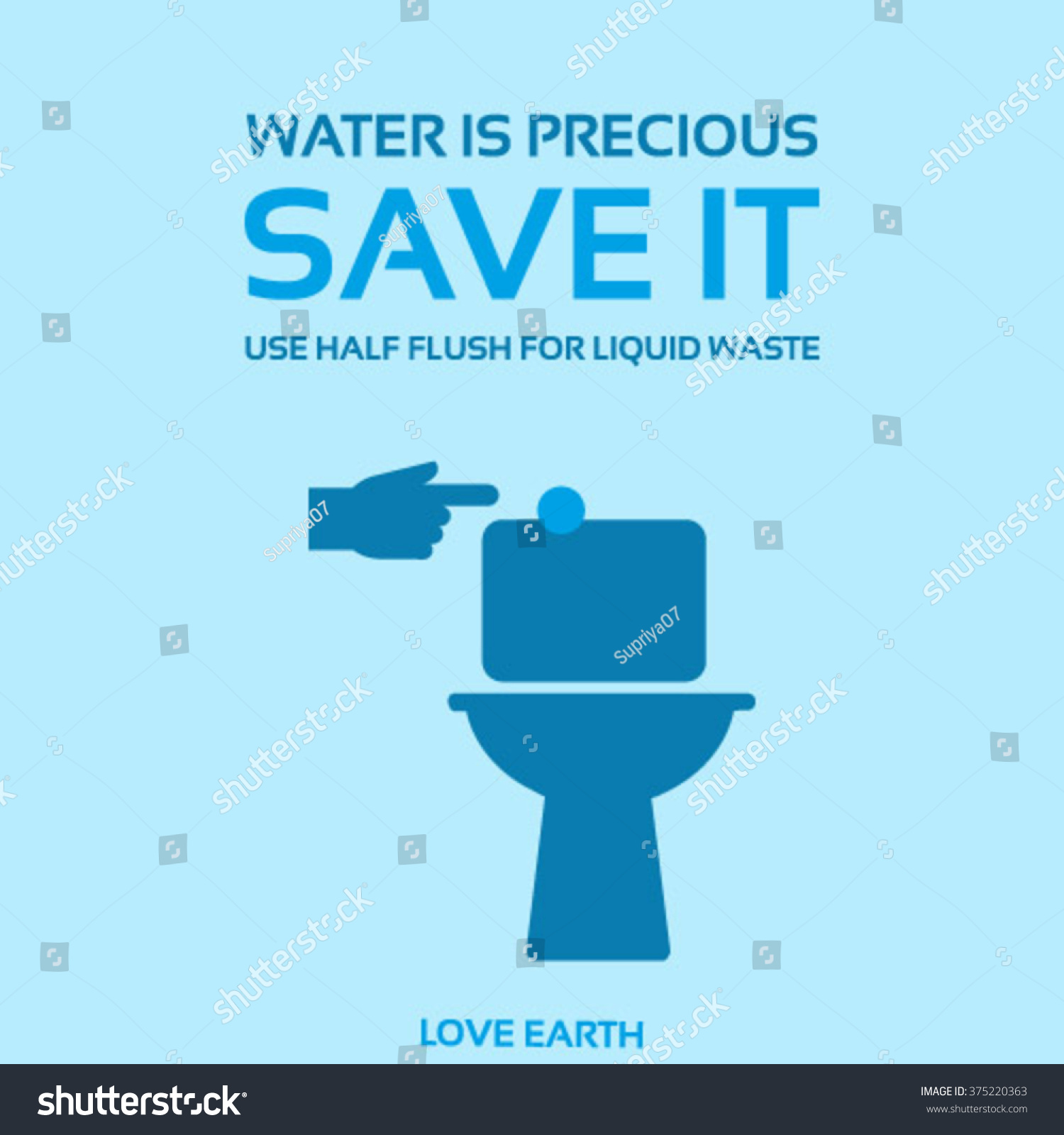 Water Precioussave Ituse Dual Flush Toilet Stock Vector (Royalty Free ...