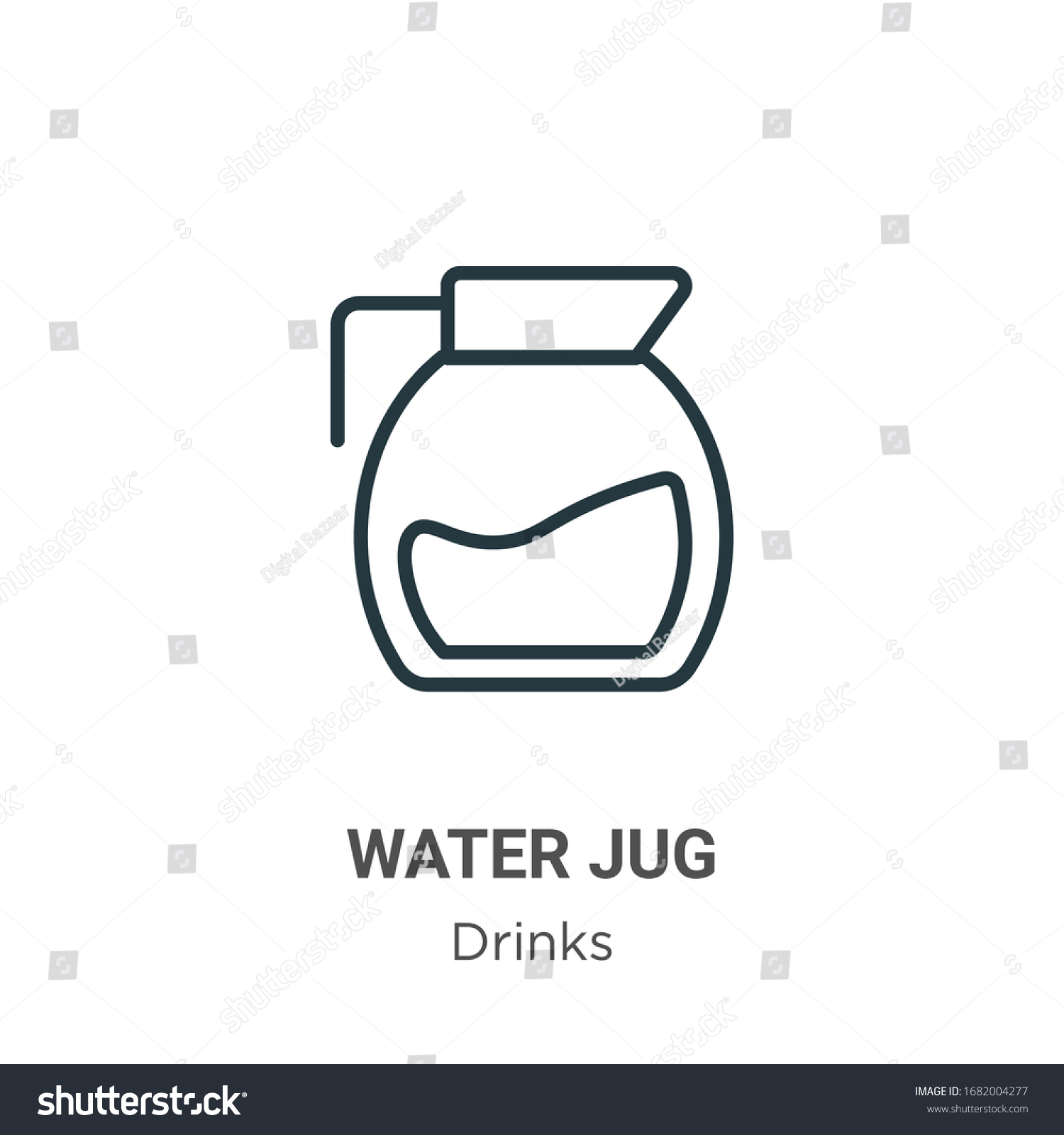 Water Jug Outline Vector Icon Thin Stock Vector Royalty Free