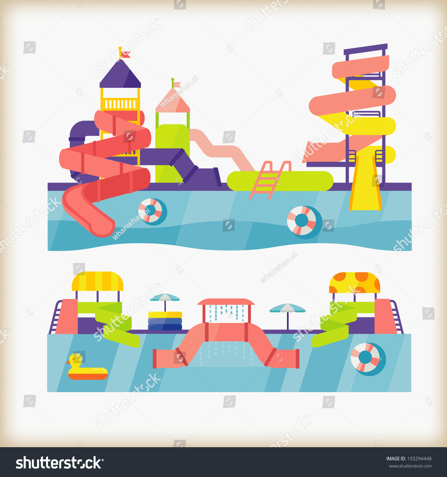 Water Park Stock Vector 193294448 : Shutterstock