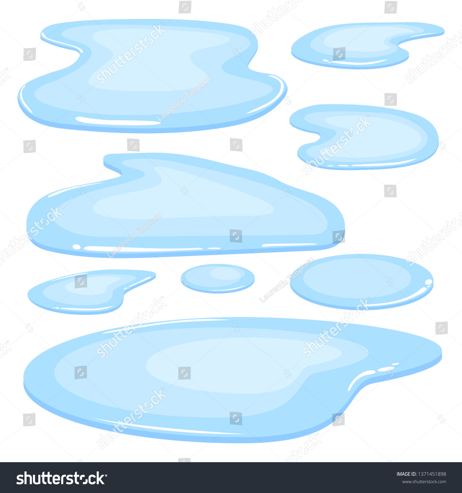 白い背景に水たまりのベクター画像デザインイラスト のベクター画像素材 ロイヤリティフリー