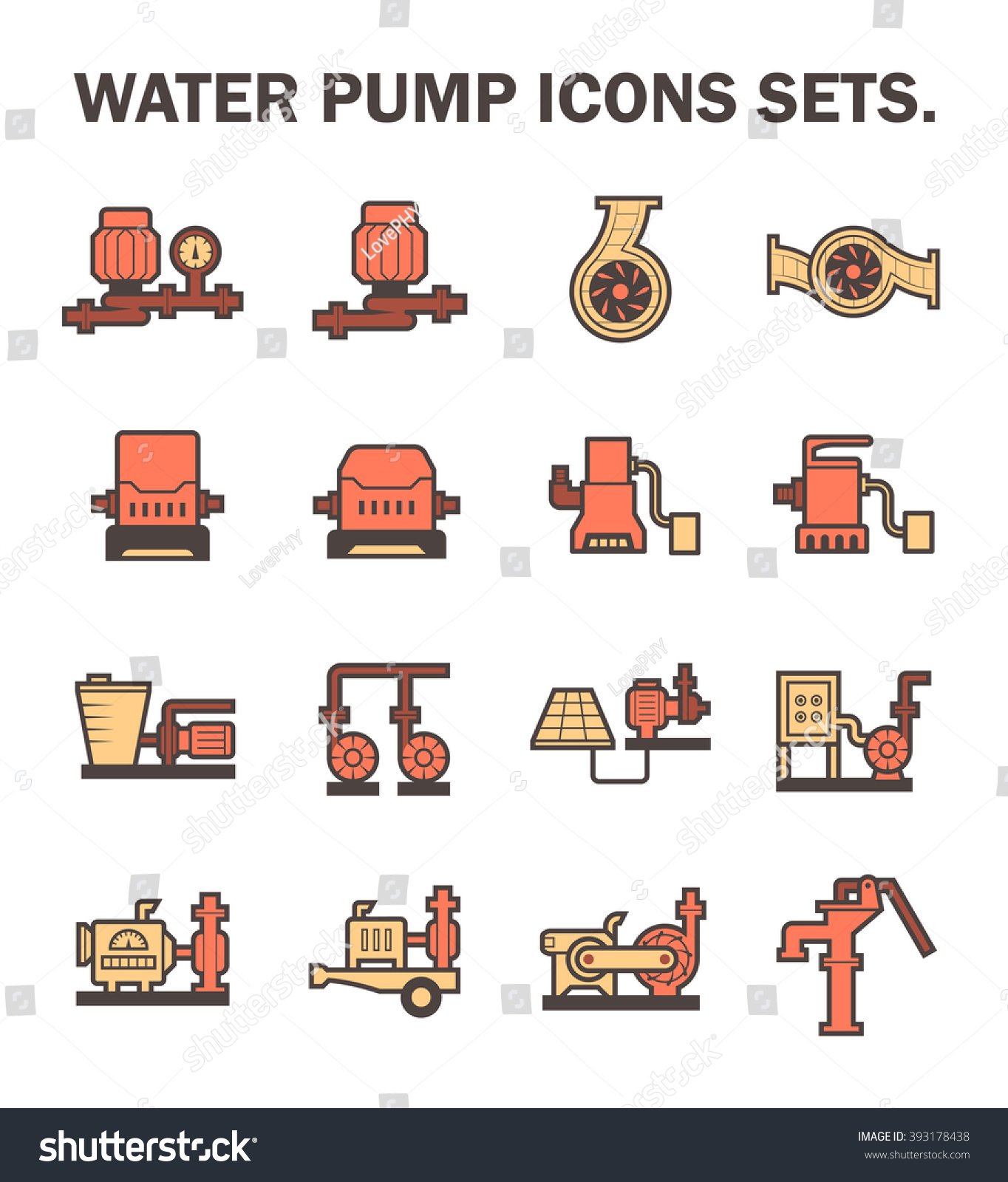 Water Pump Station Icon Consist Centrifugal Stock Vector (Royalty Free ...