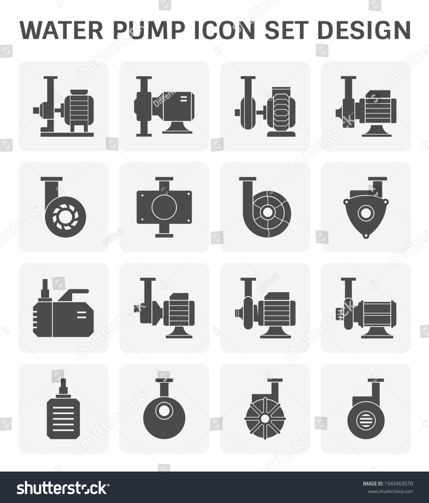 Water Pump Vector Icon Industrial Machine Stock Vector (Royalty Free ...