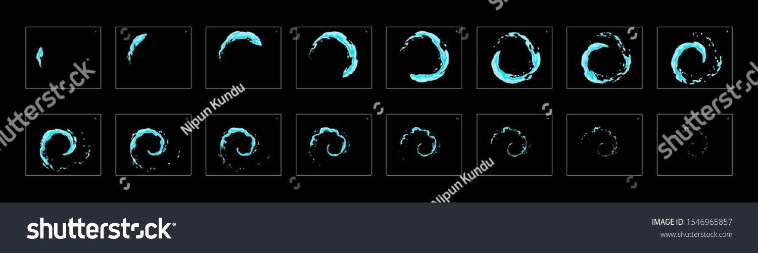 Water Ring Loop Effect Sprite Sheet Stock Vector (Royalty Free) 1546965857