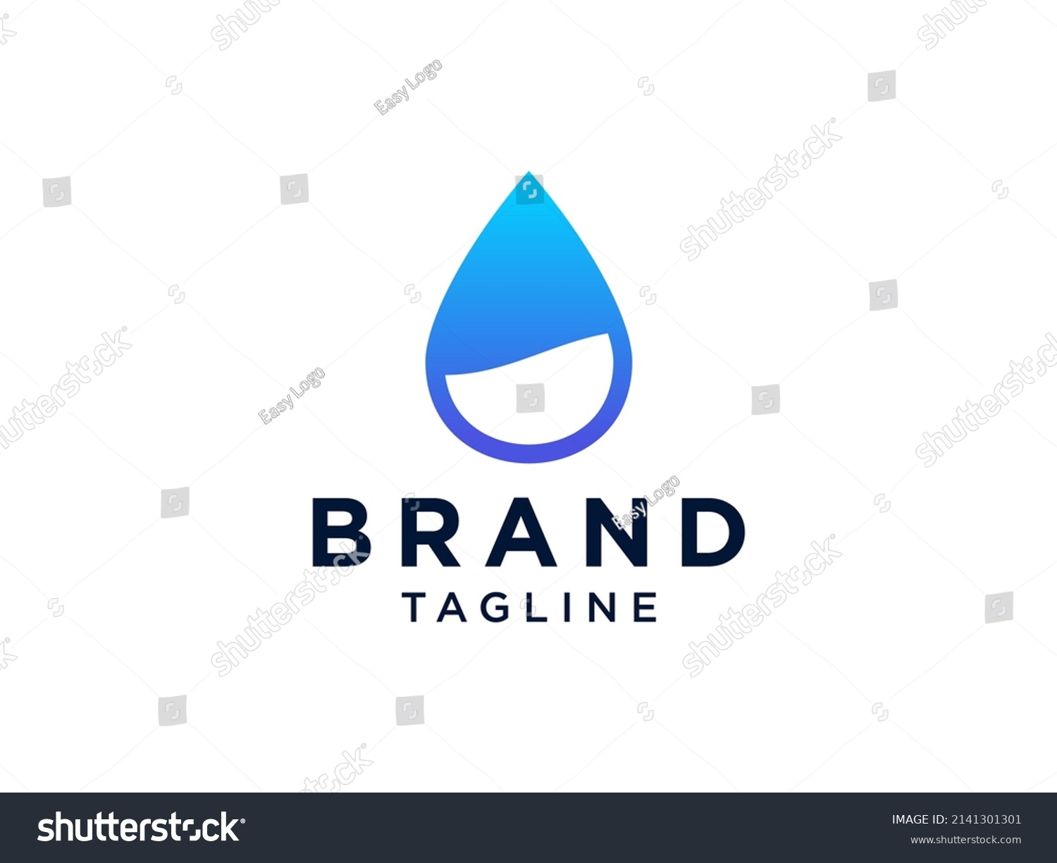 Water Sea Ocean Logo Blue Line Stock Vector (Royalty Free) 2141301301 ...