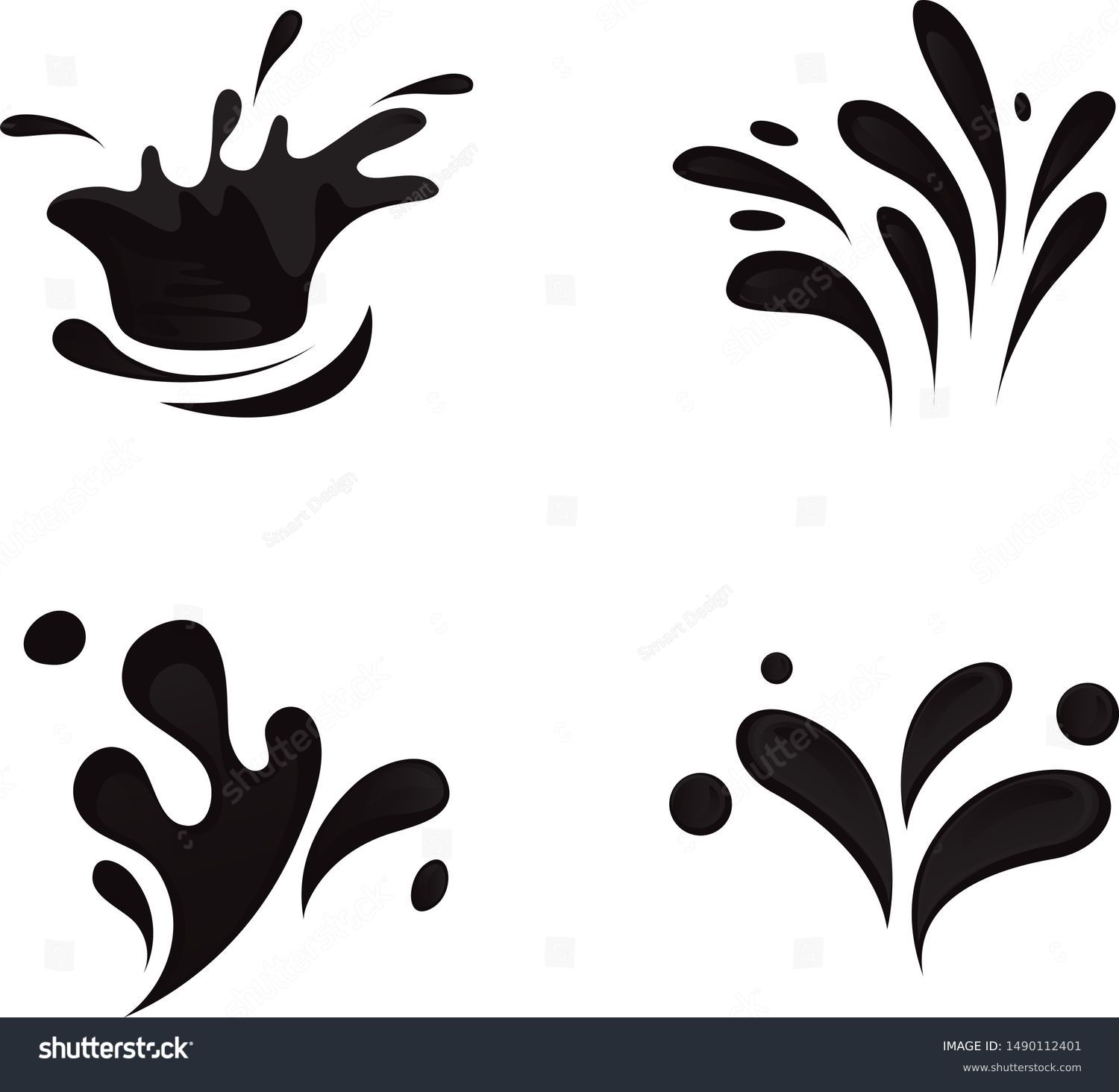 Water Splash Drop Icons Isolated On Stock Vector Royalty Free