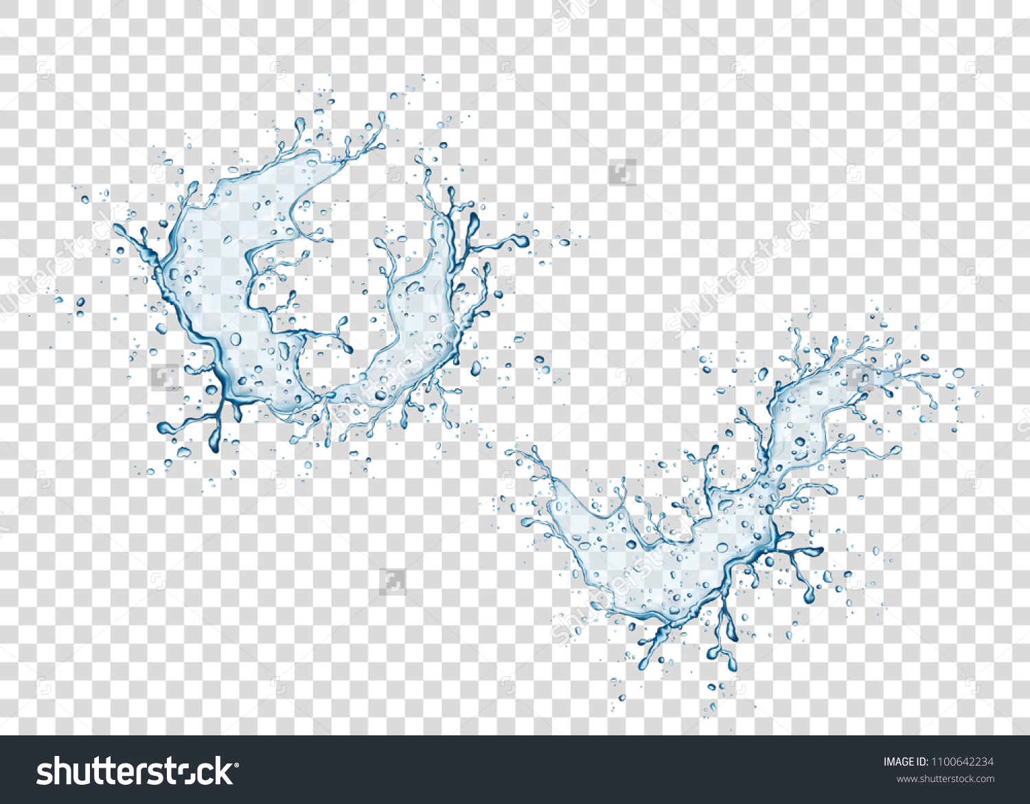 透明な背景に水しぶきと水滴 ベクター画像テクスチャー のベクター画像素材 ロイヤリティフリー