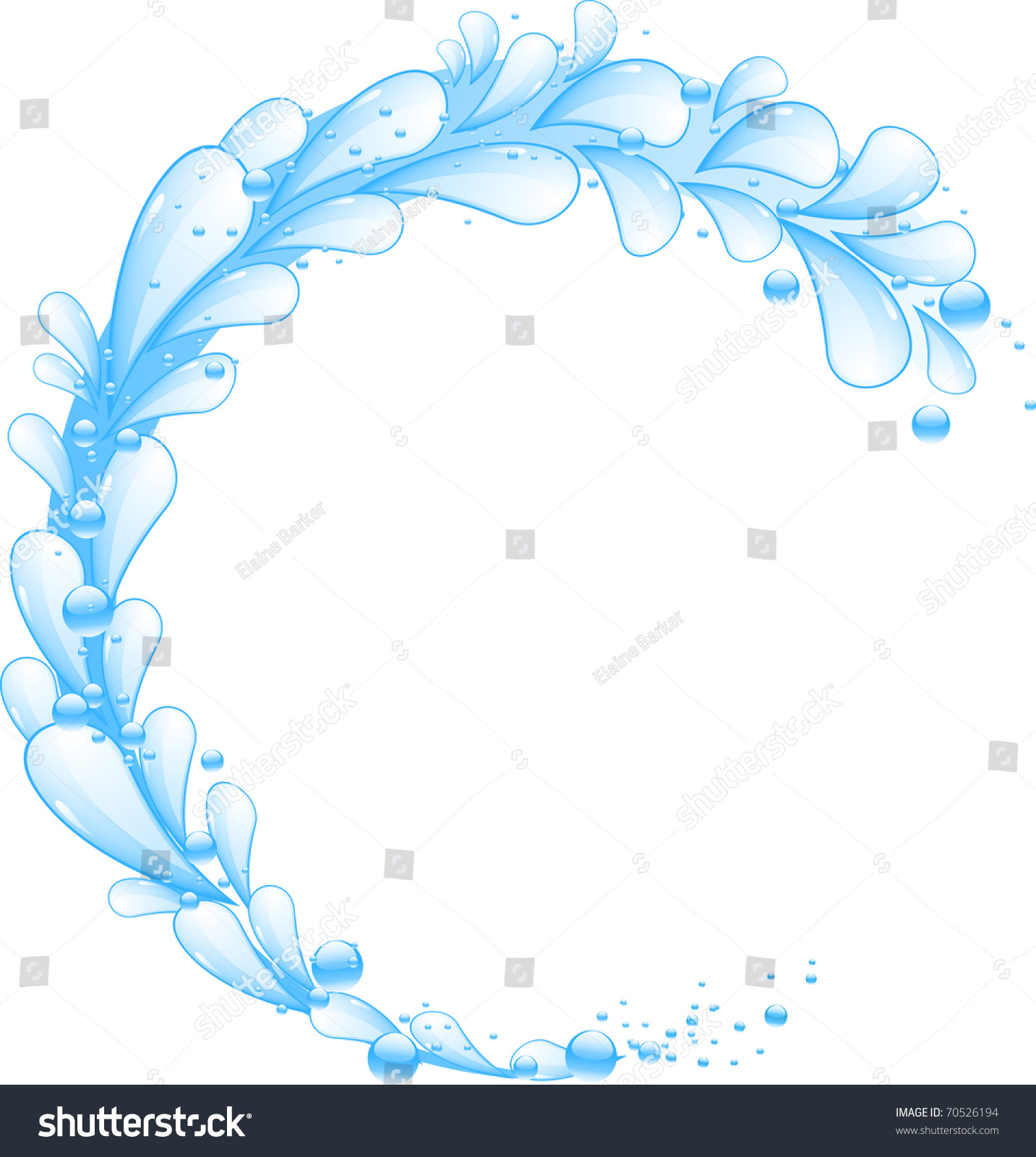 Water Splash Circular Border Vector Stock Vektor 70526194 - Shutterstock