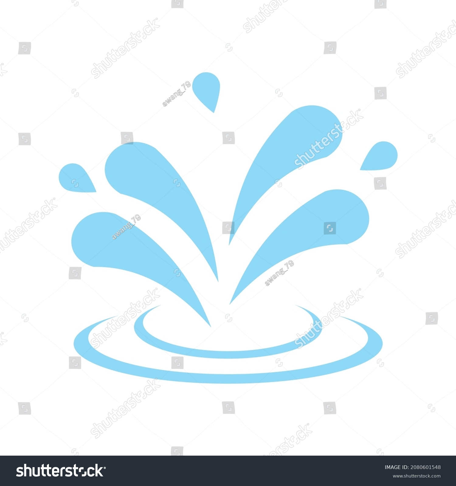 Water Splash Icon Logo Symbol Stock Vector (Royalty Free) 2080601548 ...