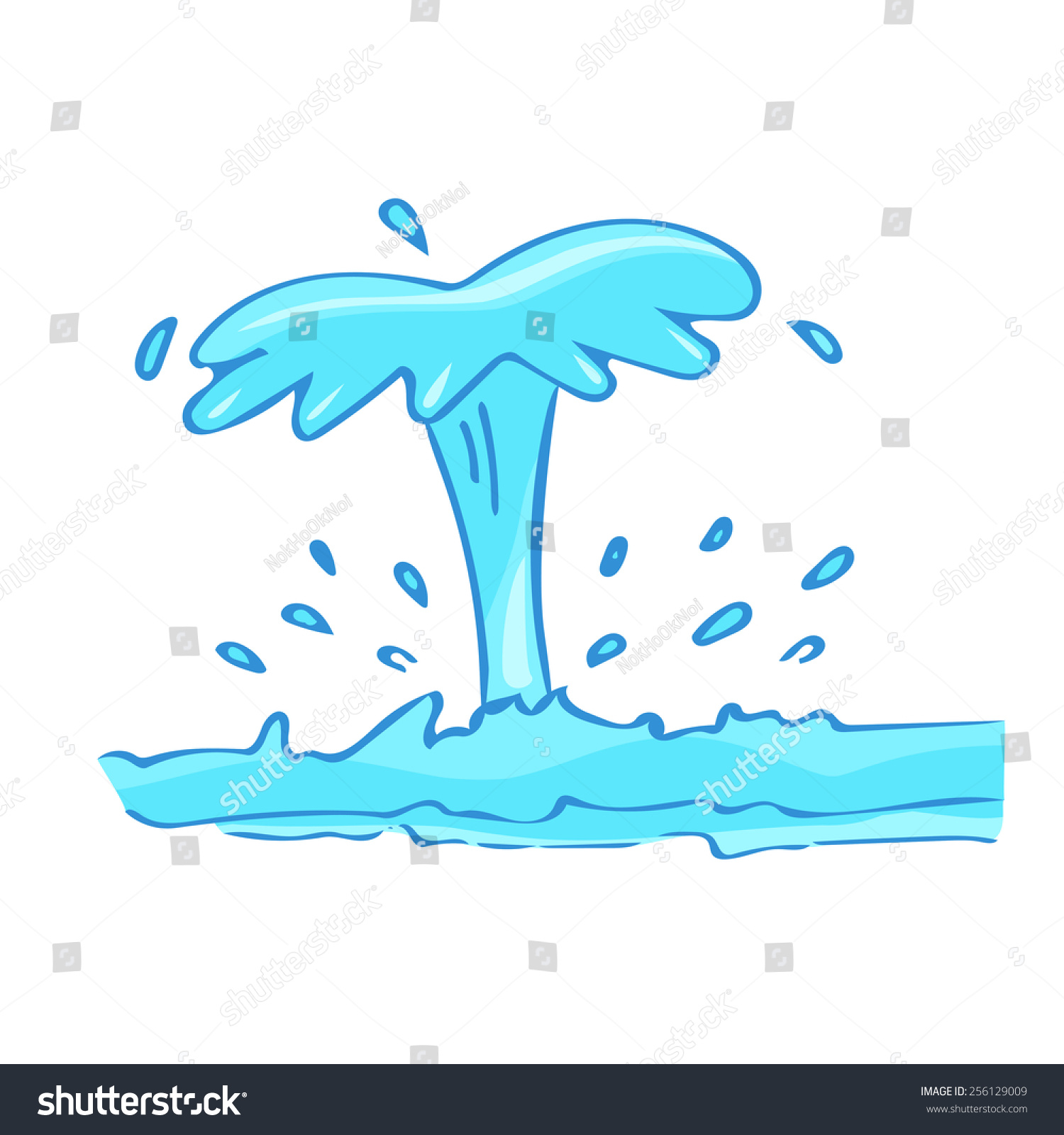 Water Splash Isolated Illustration On White Stock Vector 256129009 ...