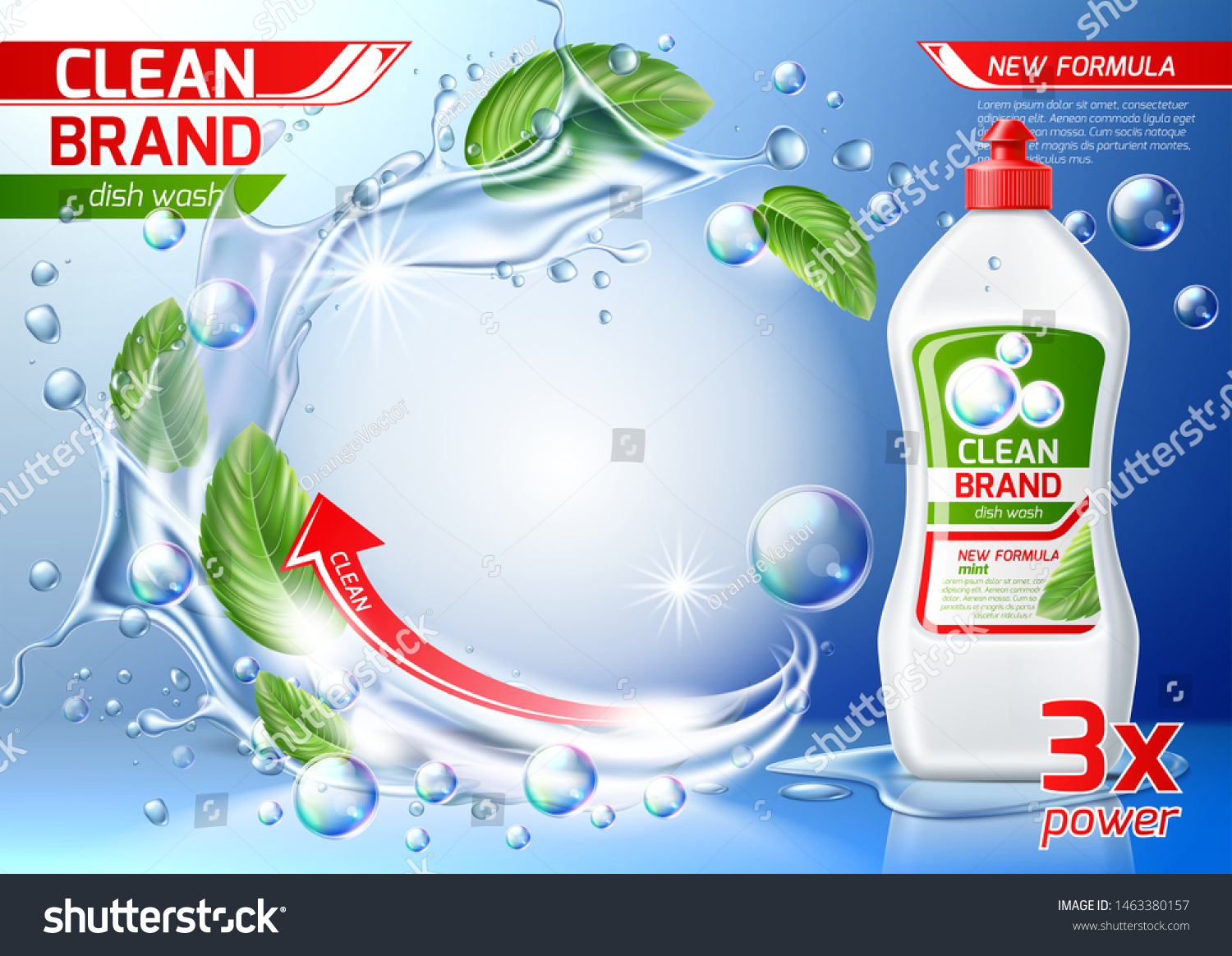 Download Water Splash Green Leaves Cleanser Bottle Stock Vector Royalty Free 1463380157 Yellowimages Mockups