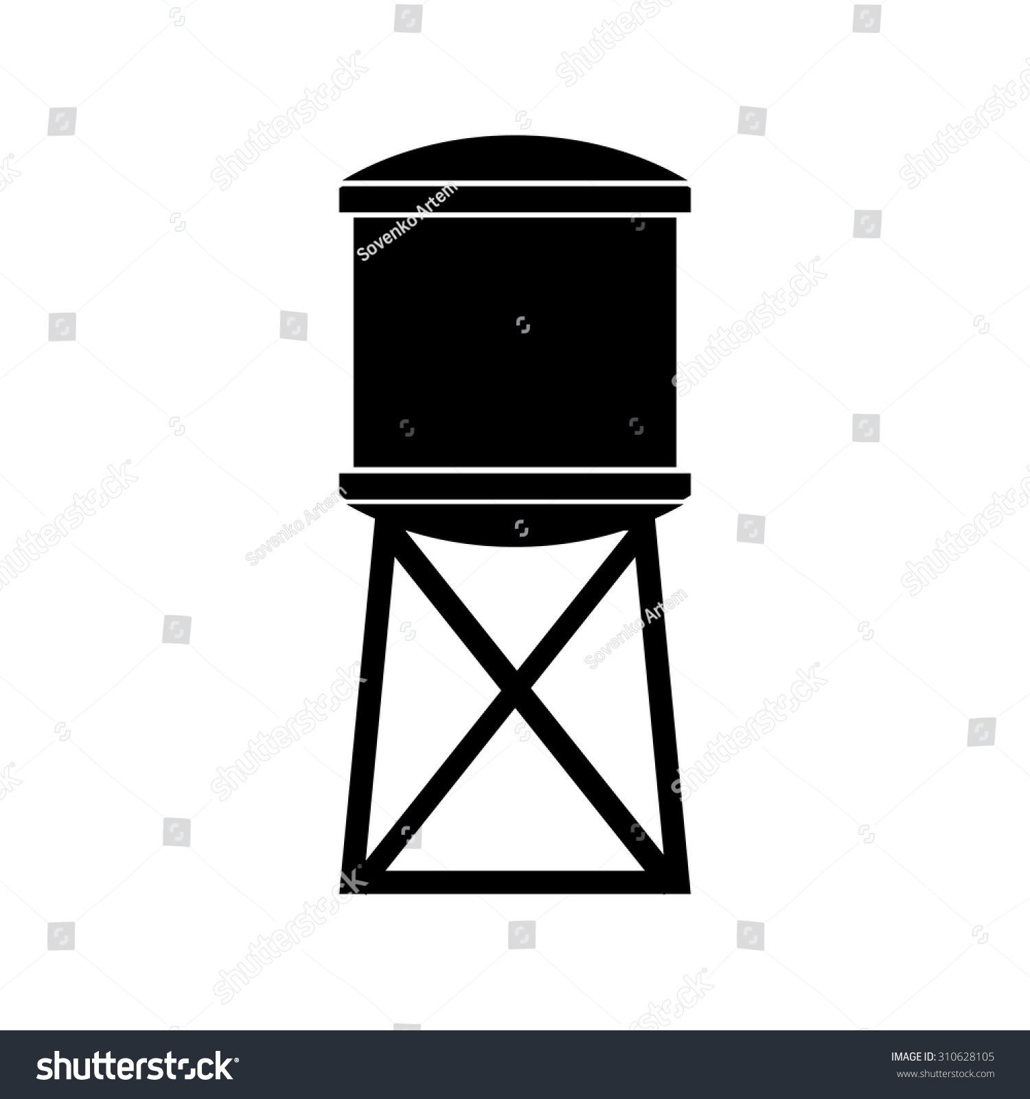 Water Tank Vector Illustration Vector De Stock Libre De Regalías