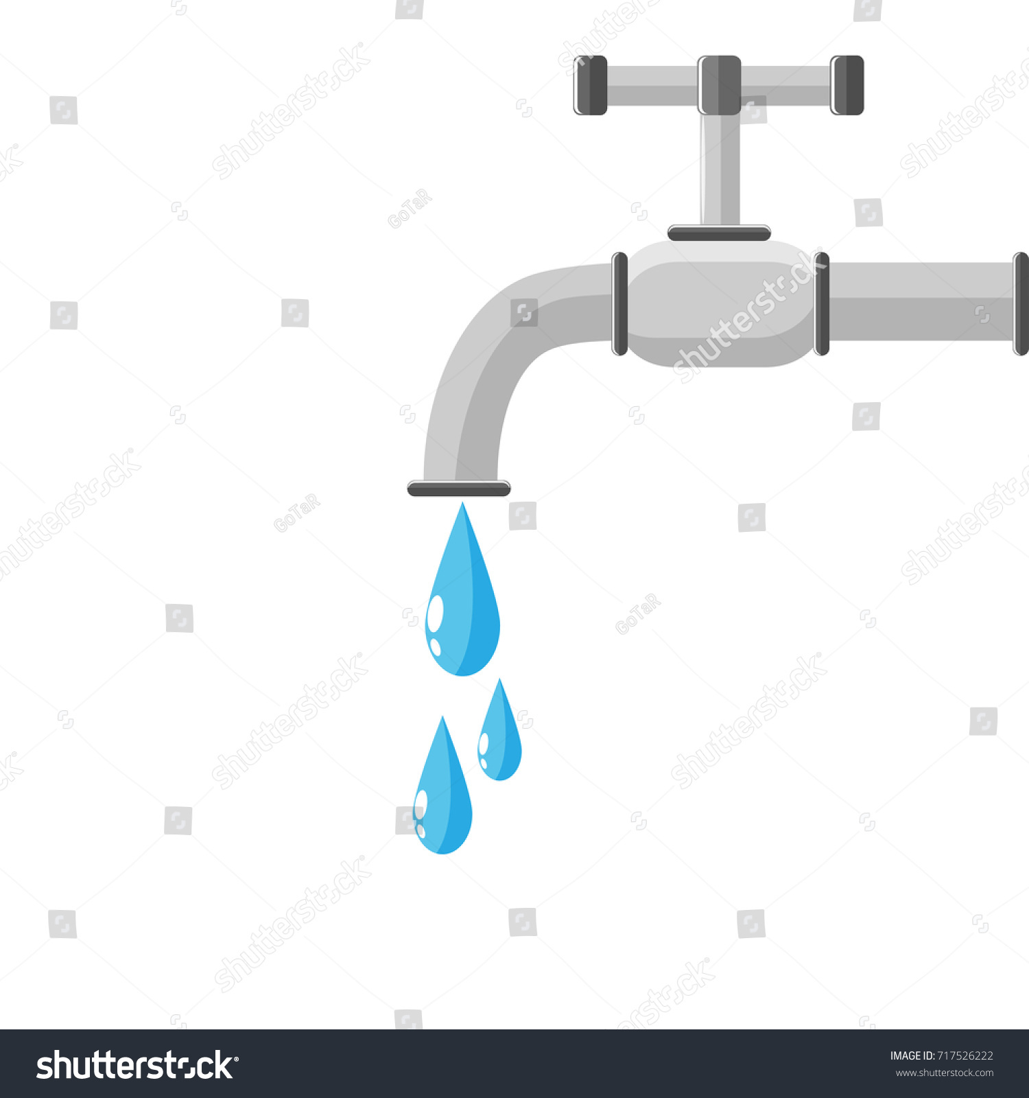 Water Tap Drop Water Vector Illustration Stock Vector 717526222 ...