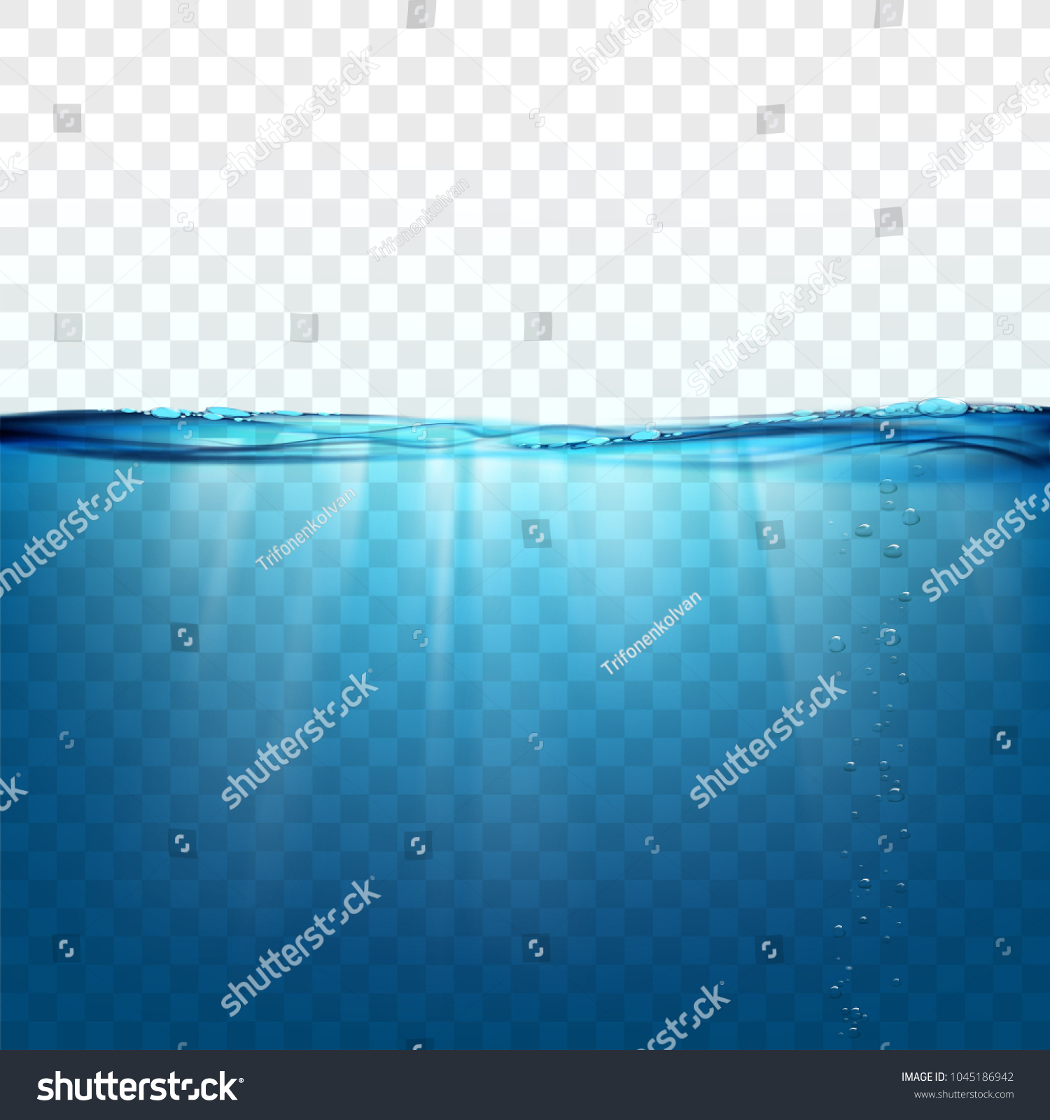 Water Wave Surface On Transparent Background Stock Vector (Royalty Free ...