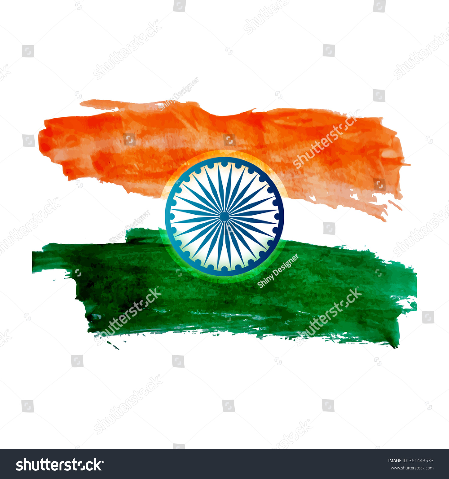 Watercolor Background Indian Flag Design Vector