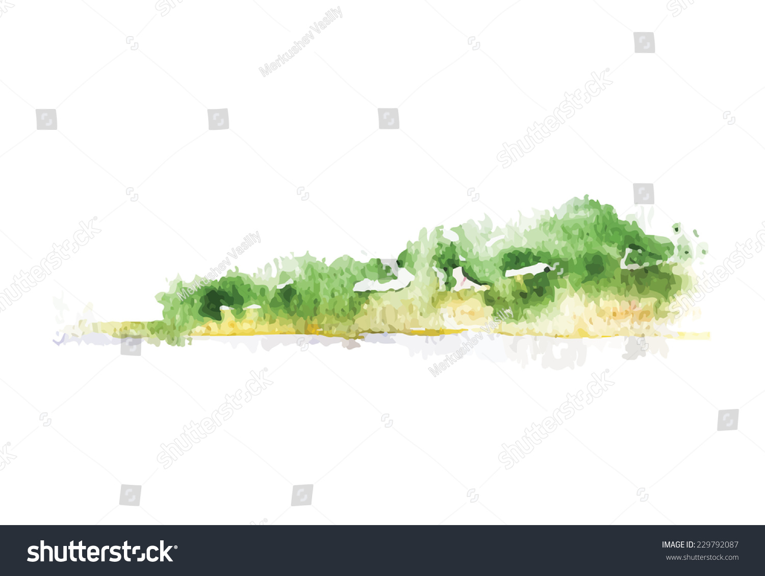 Watercolour bushes Images, Stock Photos & Vectors | Shutterstock