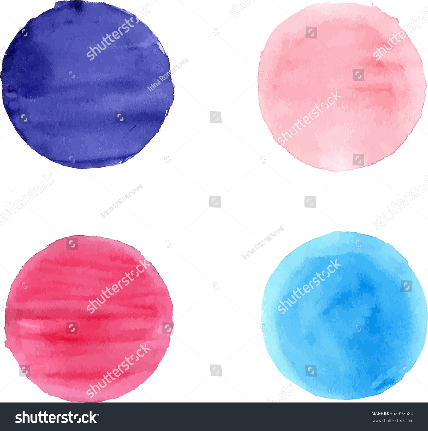 Watercolor Circle Brushstrokes Design Vector Illustration Stock Vector ...