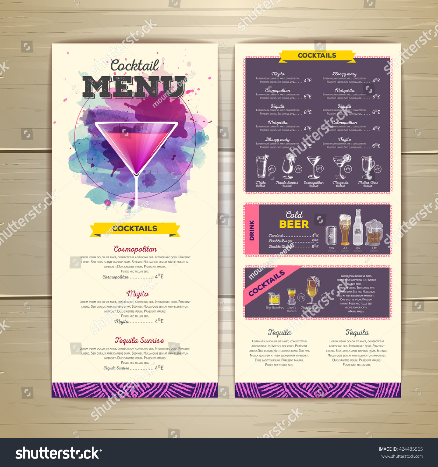 cocktail list template