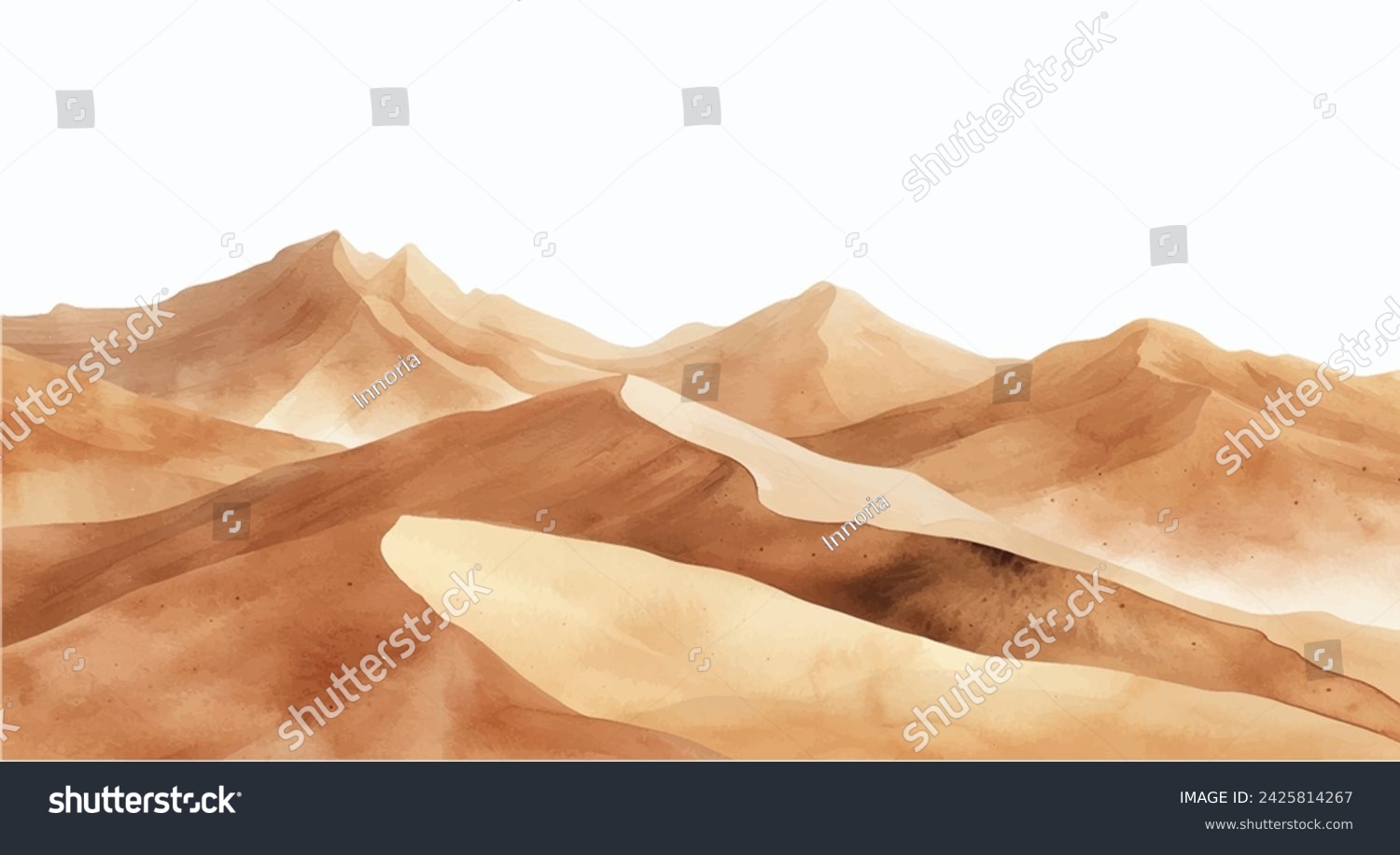 SVG of watercolor dunes isolated on white background	
 svg