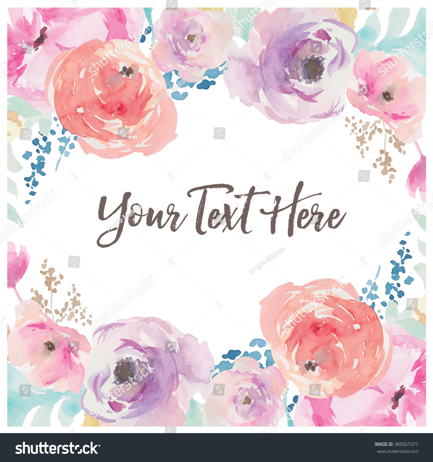 Watercolor Flower Background Vector Stock Vector (Royalty Free